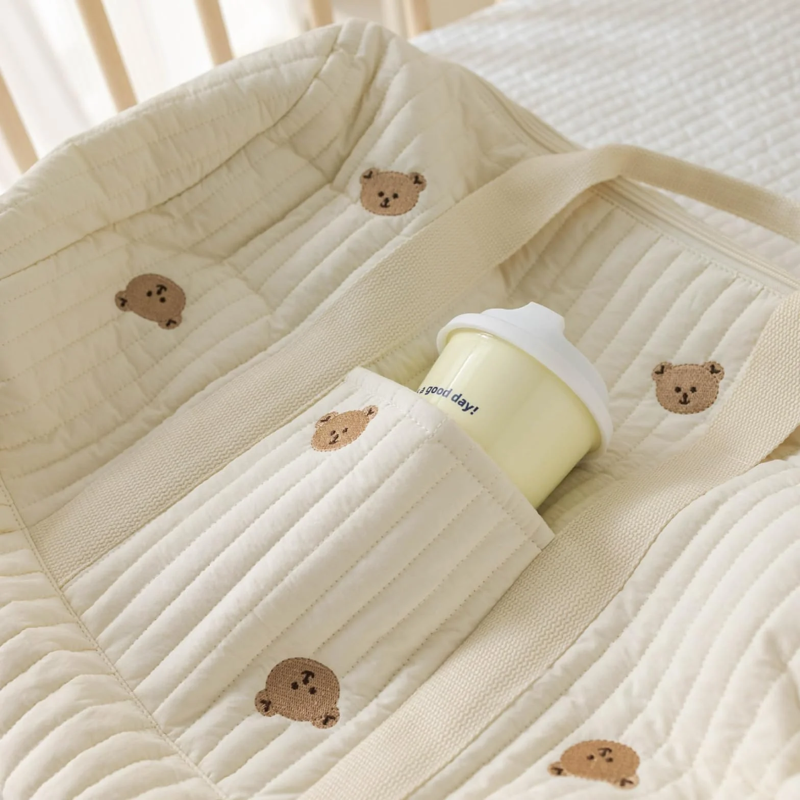 Bolso Cambiador Bolso para Clínica Bolso para el Nacimiento Grande, Bolso Cambiador para Cochecito para Mamá, Bolso para Hospital de Mamá de Algodón con Bordado, para el Nacimiento en el