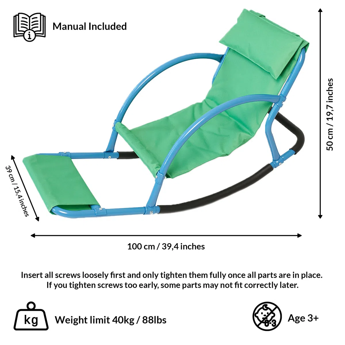 ODOXIA Silla Mecedora Sensorial | Silla para Necesidades Especiales | Mecedora para Niños | Balancín para Niños Pequeños | Equipamiento para Parques Infantiles | Balancín Sensor
