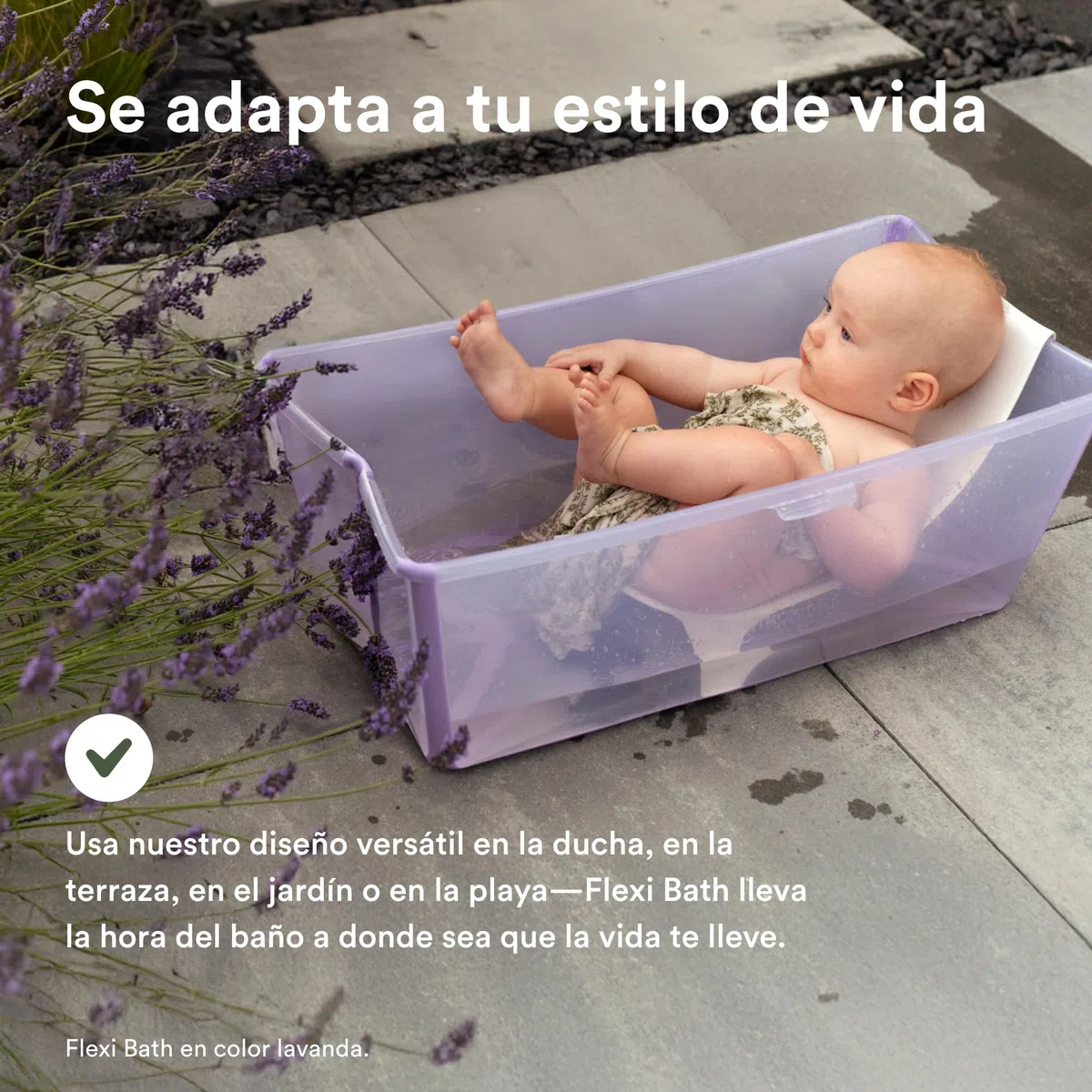 Stokke Flexi Bath (Ocean Blue) con Soporte para recién nacido - Duradera y fácil de guardar - Práctica para usar en casa o de viaje - Para bebés 0 a 48 meses