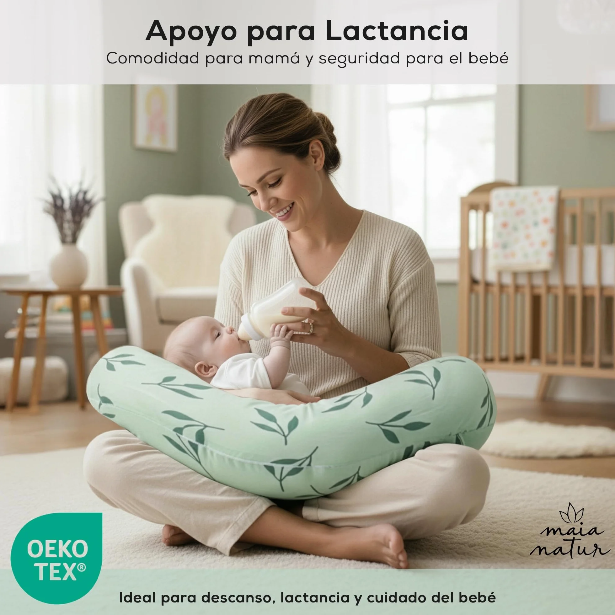 Cojín Embarazada y Almohada para Embarazadas XXL 180 cm – Soporte Firme Que no se Hunde – Cojín de Lactancia Ergonómico – Certificado Oeko-Tex