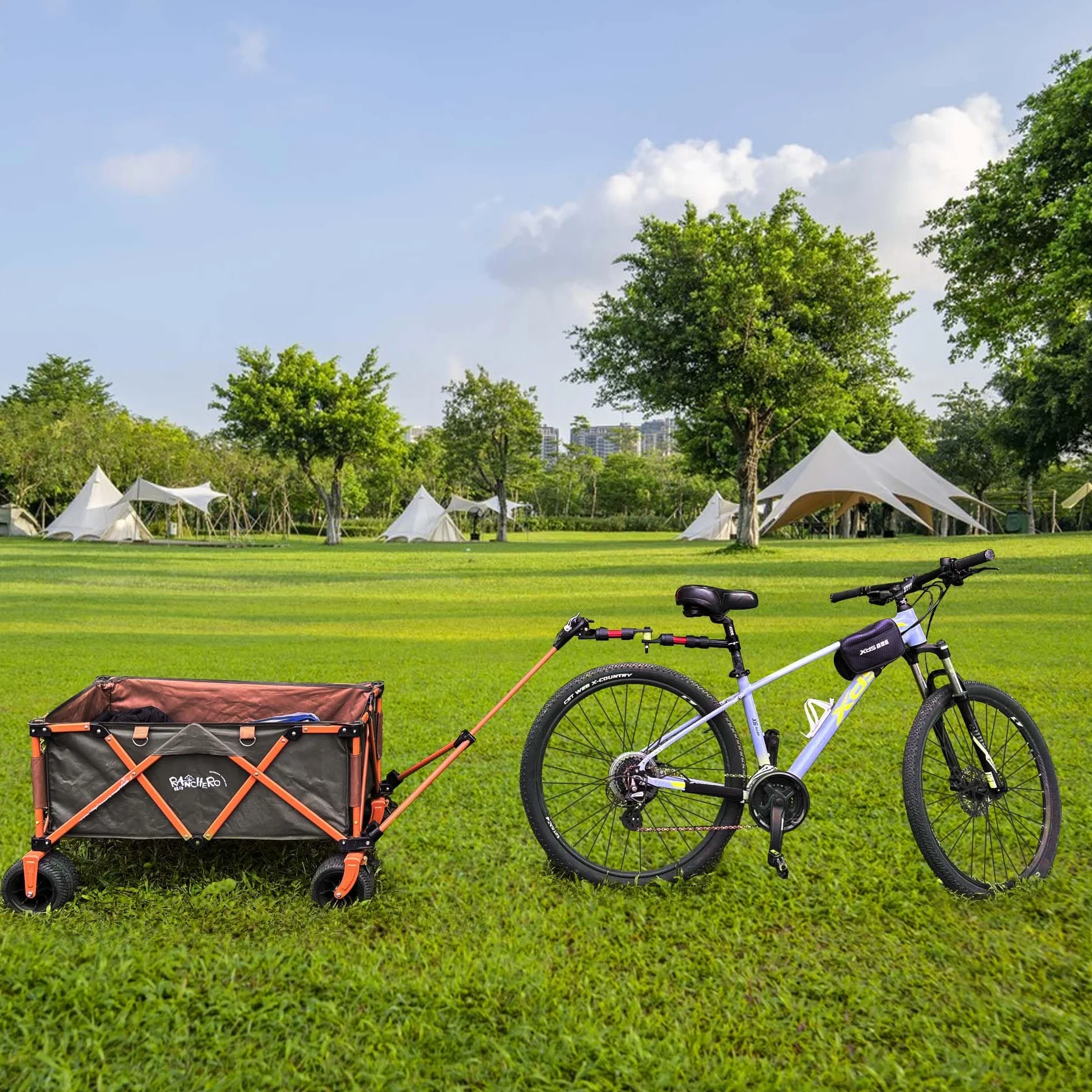 Mimoke Adaptador de remolque de bicicleta – Diseño modular de nailon, sistema de amortiguación y dirección, adecuado para bicicletas con diámetro de tubo de asiento de 27 – 32 mm