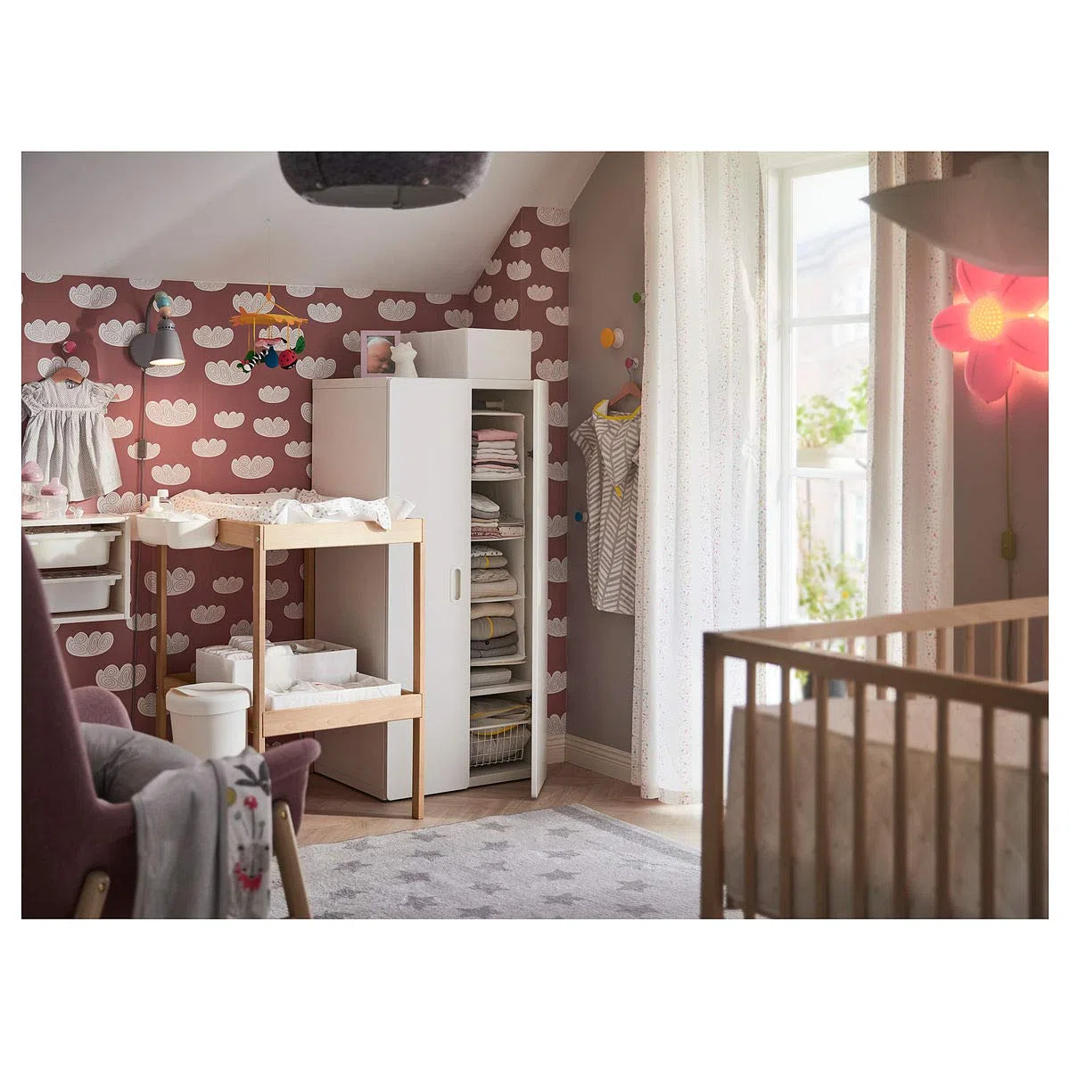 Cambiador SNIGLAR 53x87 cm haya/blanco