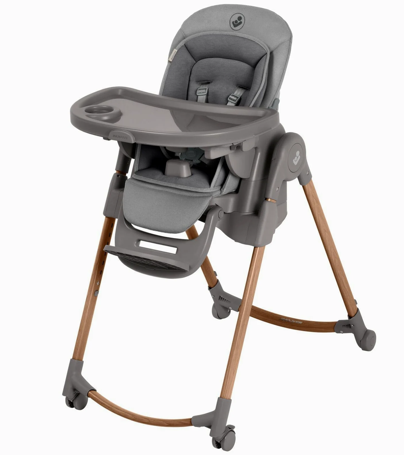 Maxi-Cosi Minla Plus Trona Bebe Evolutiva 6 en 1, 0-14 años, máx. 60 kg, Rotación de la bandeja con una sola mano, 4 Rädern, 9 posiciones altura, 5 posiciones reclinación, Elegance Graphite