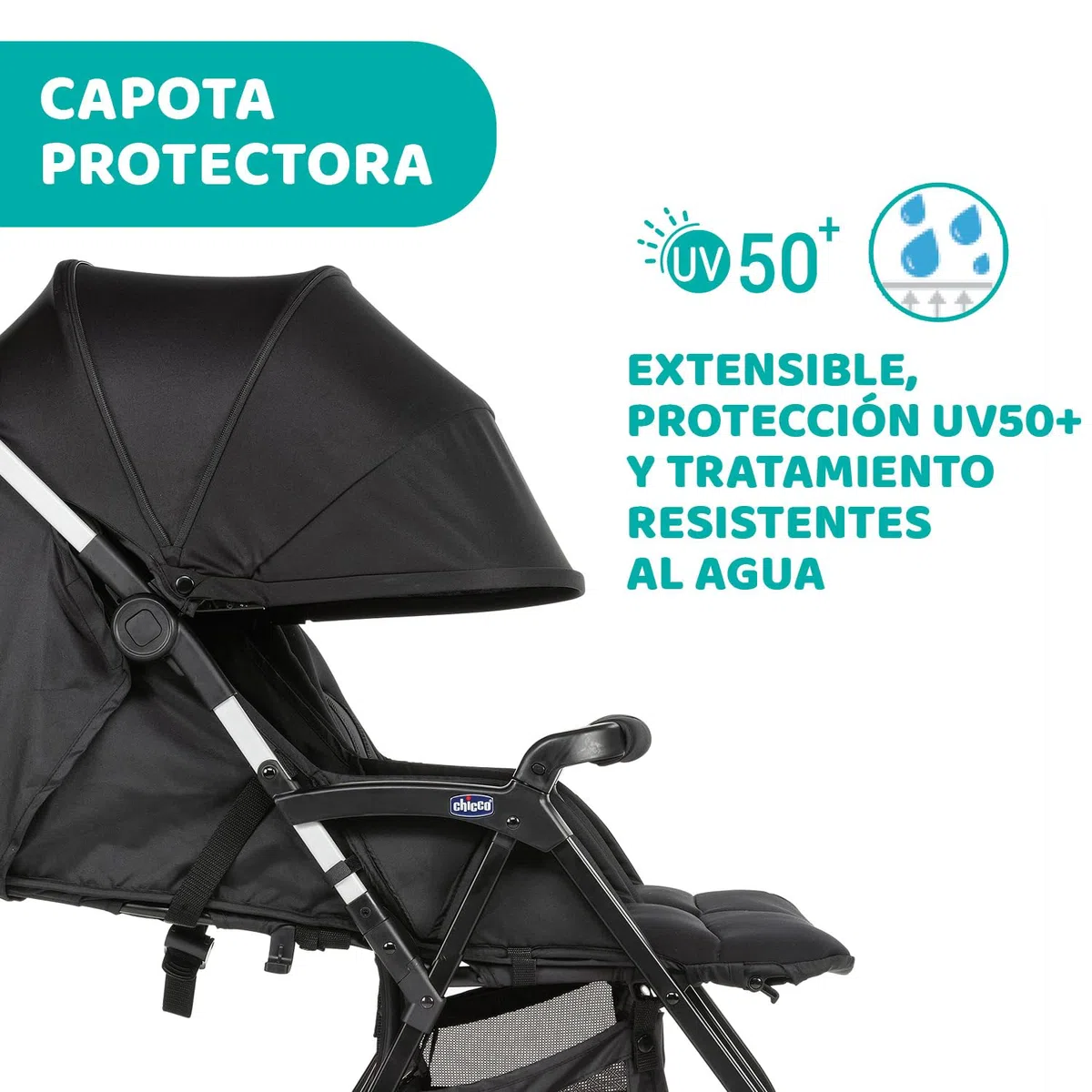 Chicco OHlalà Twin Silla de Paseo Gemelar desde 0 Meses hasta 15 kg para Gemelos y Hermanos, Cochecito Doble Reclinable y Plegable, Ligero, Plegado Compacto, Cubierta Lluvia - Color Negro