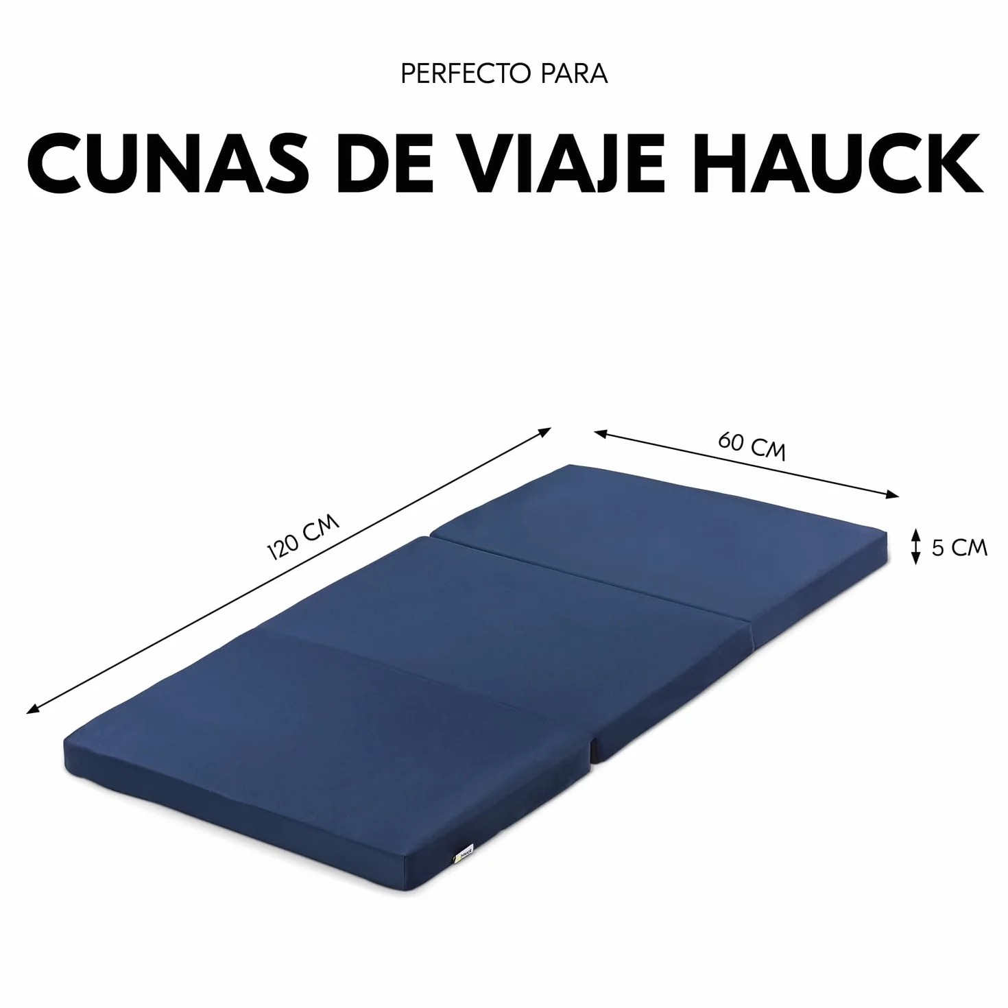 Hauck Sleeper Colchón Plegable 120x60 cm para Cunas de Viaje y Parques Infantiles - Navy