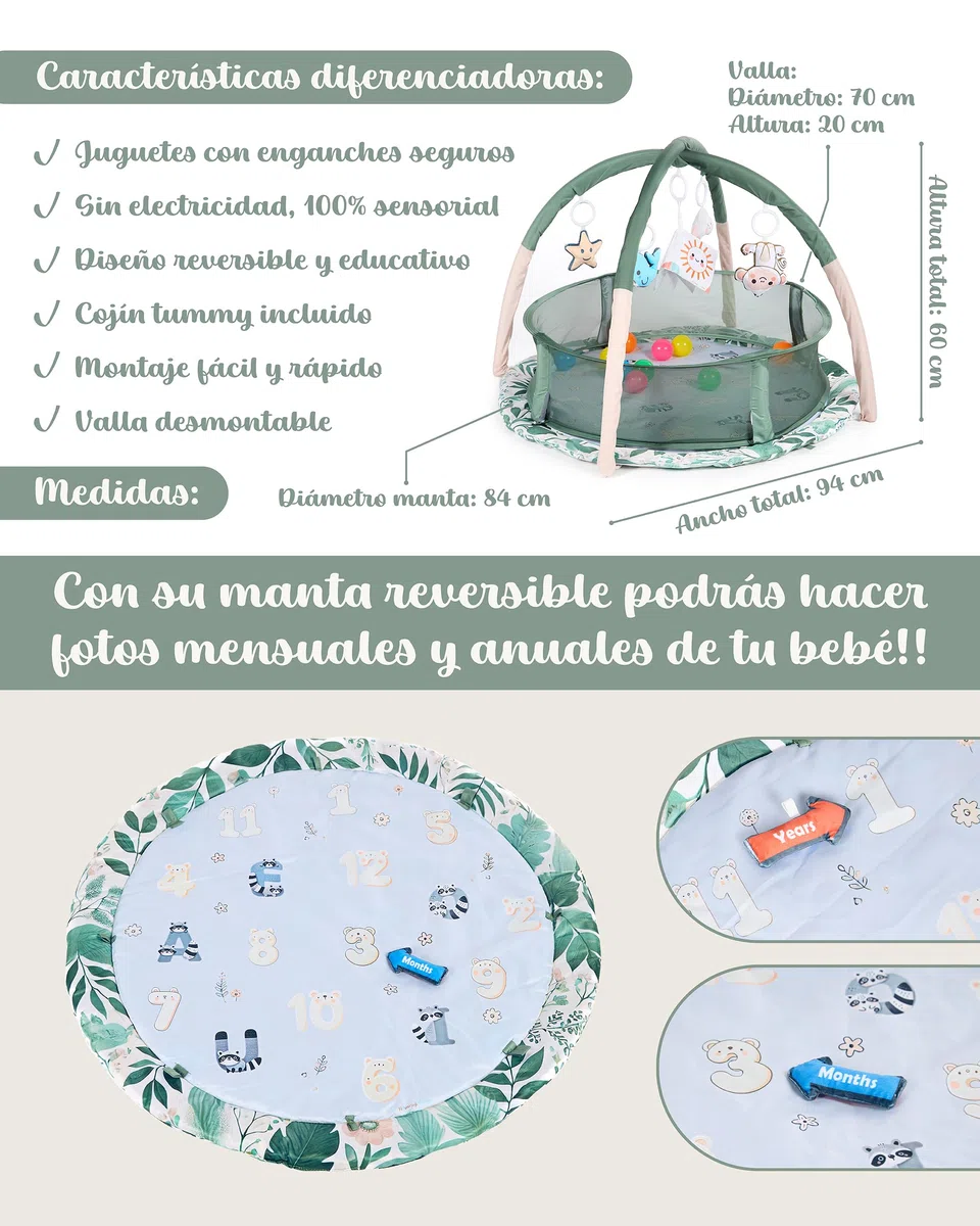Gimnasio Bebe, Reversible 8 Juguetes Valla 10 Bolas Cojín Tummy, Gimnasio Bebe 0-6 meses, Tapete Actividades Bebe, Manta Actividades Bebe, Tummy Time Bebe, Alfombra Bebe, Manta Meses