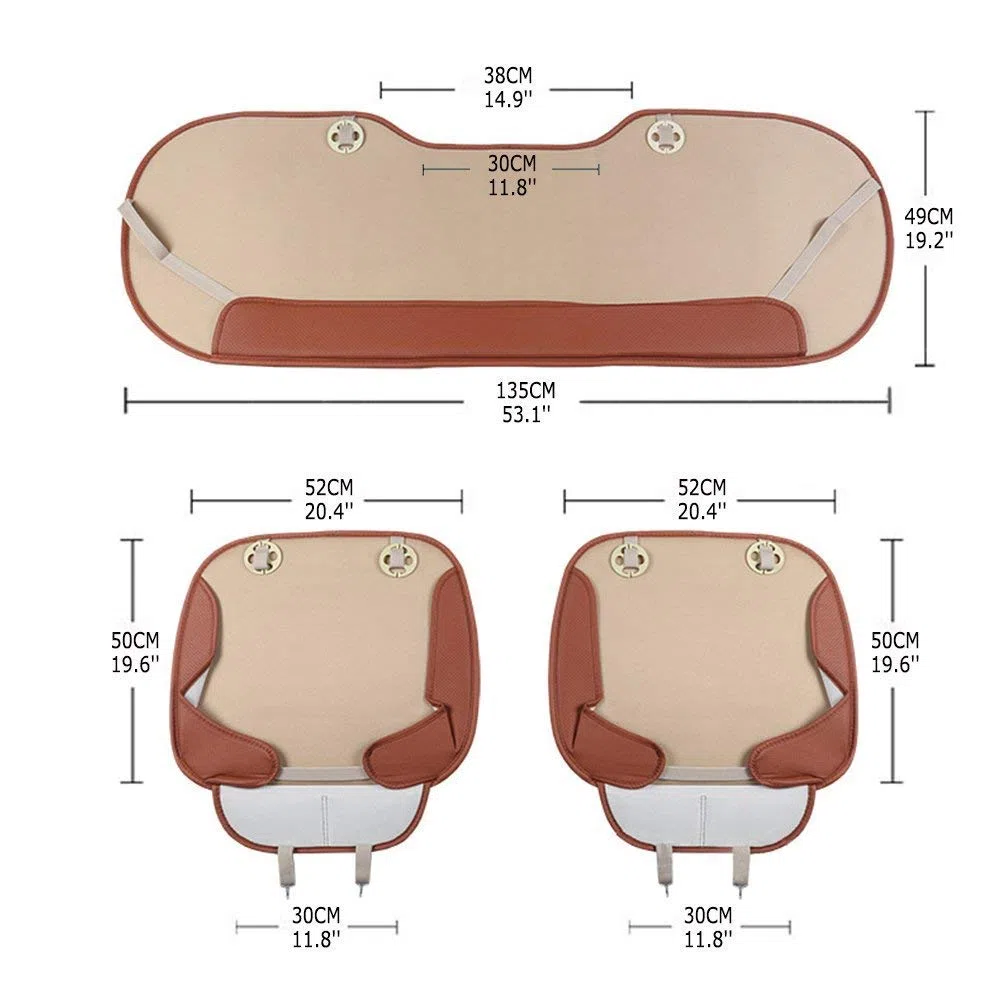 Cubierta de Asiento de Carro - Amortiguador de Asiento Interior del Coche Cubrir Almohadilla Estera para Suministros de Automóviles - Solo Asiento Sin Respaldo - 2 Pieza