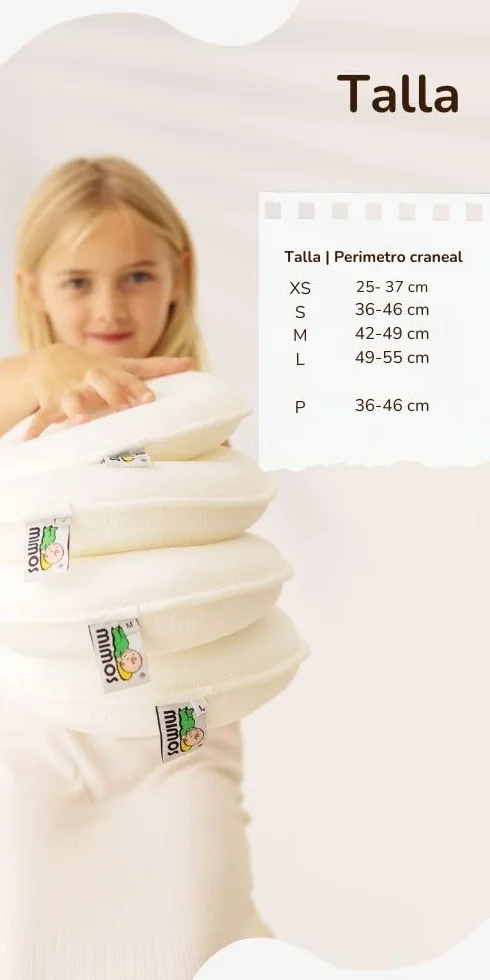 MIMOS® Cojín para bebés | Ayuda a prevenir y Tratar la plagiocefalia | Producto Transpirable y Esponjoso | Incluye una Funda Extraible de poliéster 100% (S, Nubes)