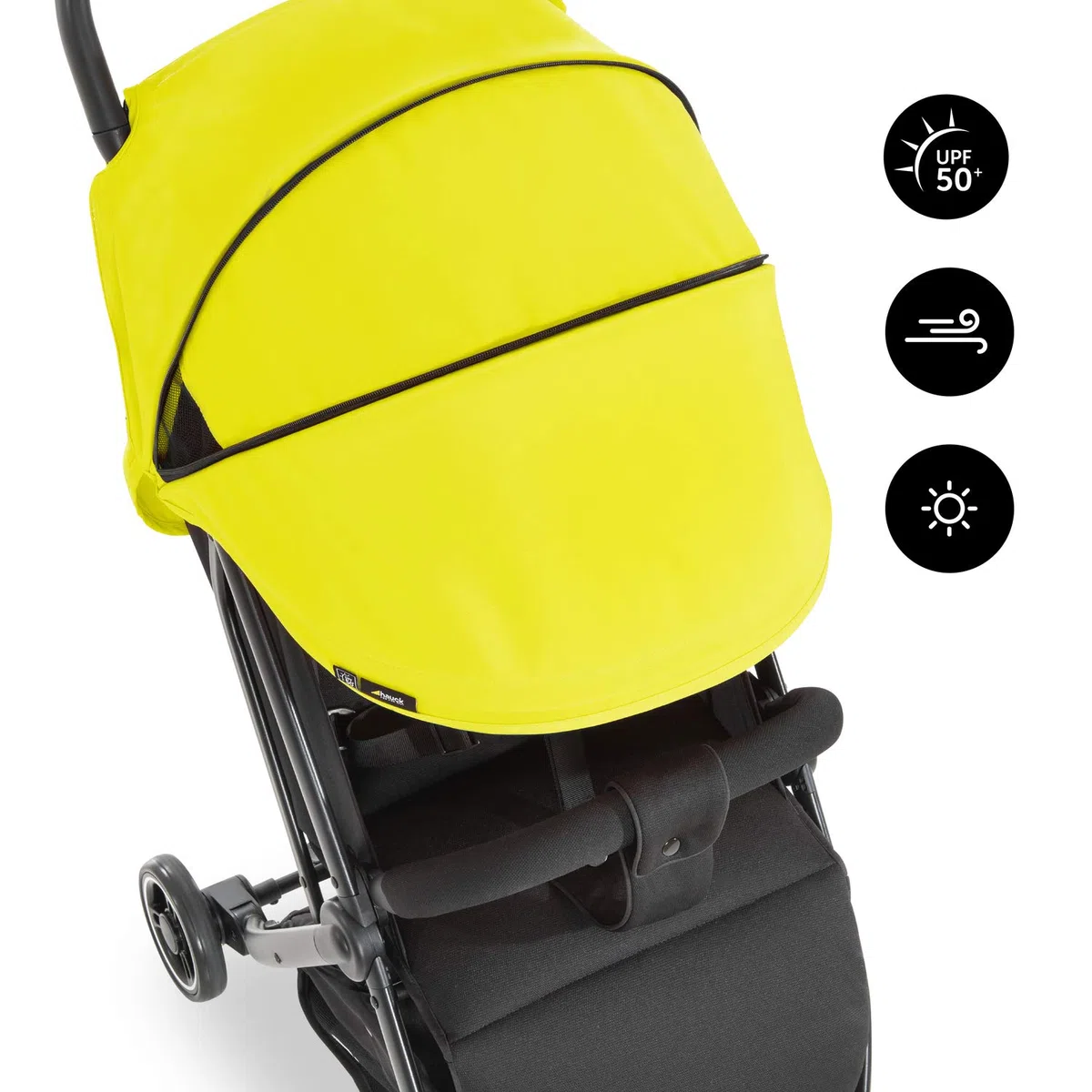 hauck Swift X Canopy, Amarillo Neon - Capota Compatible Solo con Sillas de Paseo Swift X - Parasol Carro Bebe con Protección UV 50+ y Zona de Ventilación