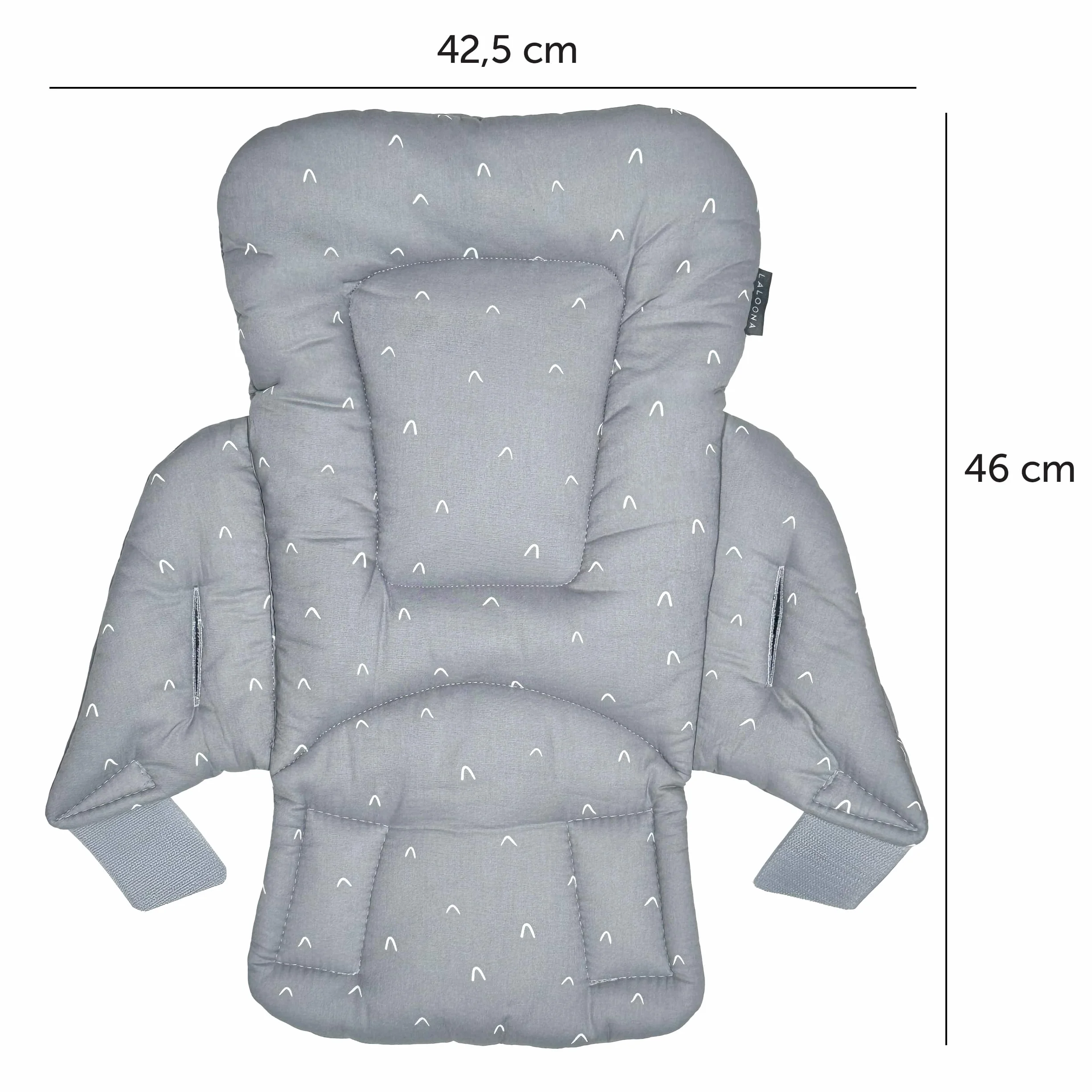 LaLoona Reductor para Trona Bebe Stokke Tripp Trapp, Cojin Trona Madera Algodón, Reductor de Asiento para Trona Evolutiva OEKO-TEX 100, No Irrita la Piel, Lavable - Gris