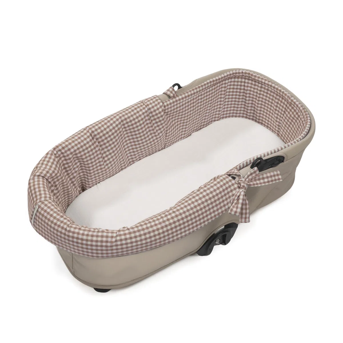 Cubre capazo dual más sábana Praliné de Walking Mum (VICHY/RAYAS MOKA)