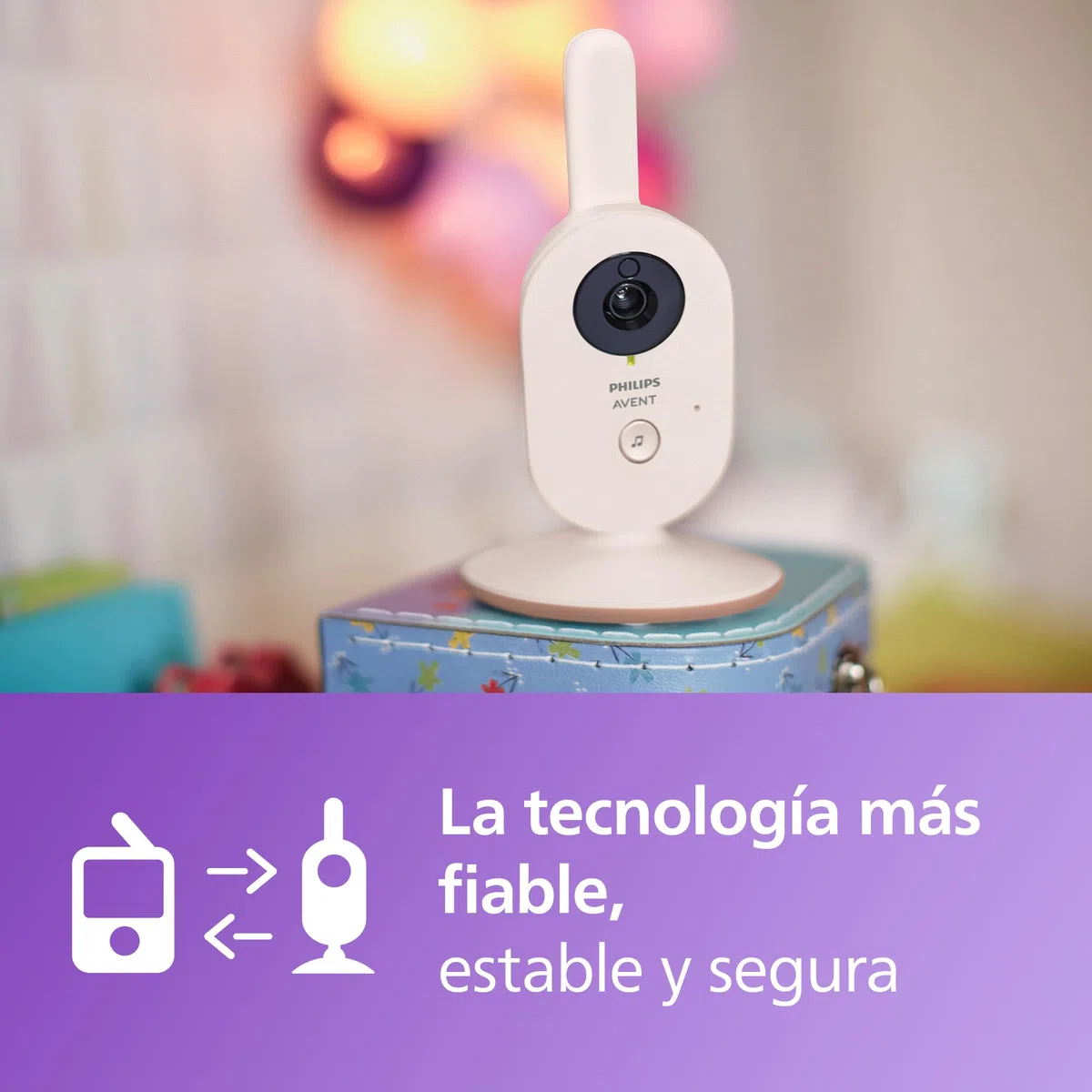 Philips Avent Vigilabebés con Vídeo: Certificado DEKRA, Privado y Seguro con Cámara y Audio, con Pantalla de 2,8", Zoom 2X, Visión Nocturna, Audio Bidireccional y Nanas, SCD881/26