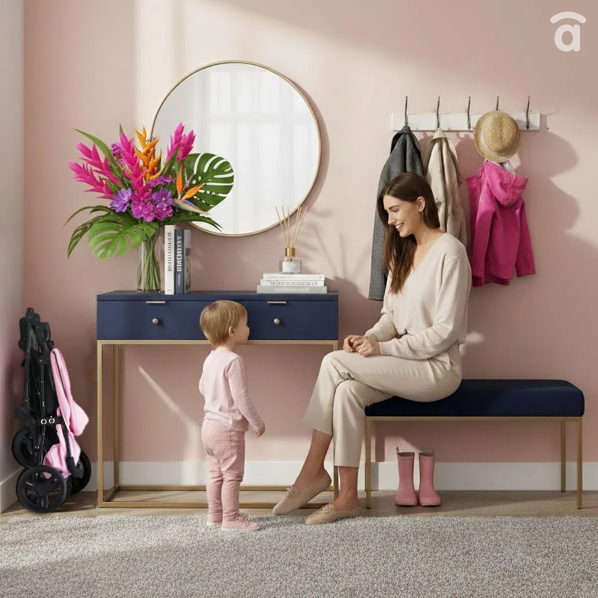 Asalvo CÁDIZ Silla de Paseo Ultraligera para bebé, Carrito de paseo, Respaldo Reclinable, Cochecito urbano, Arnés 5 Puntos, SPF50+, Capota con Ventana, Manejable y Máxima Seguridad, Hasta 17 kg, Rosa