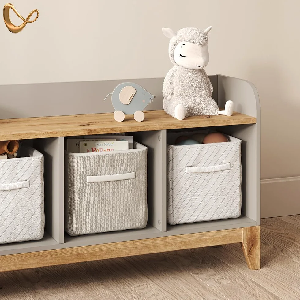 Livinity Asiento de Banco para niños Mailo, Cachemira/Artesanal, 107.2 x 63.8 cm XL con 3 cajones