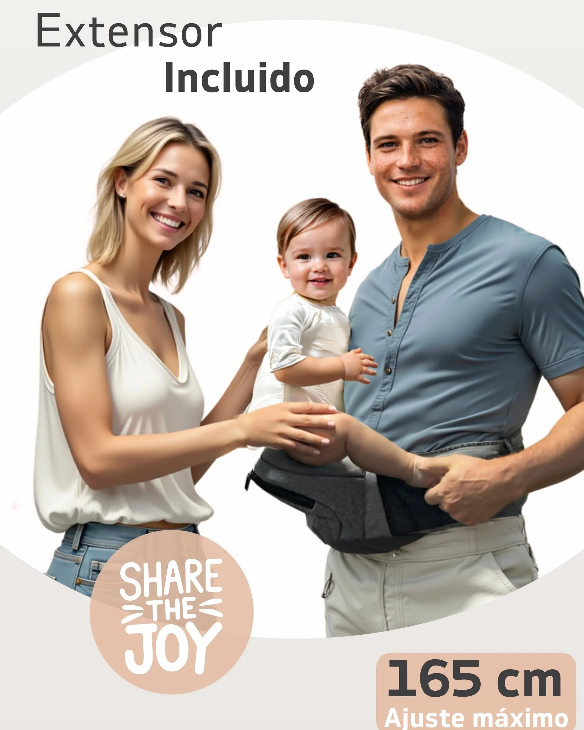 Cinturón Portabebés Ergonómico 3-20 kg 0-36 Meses Gris | Ganador Premio Mom's Choice
