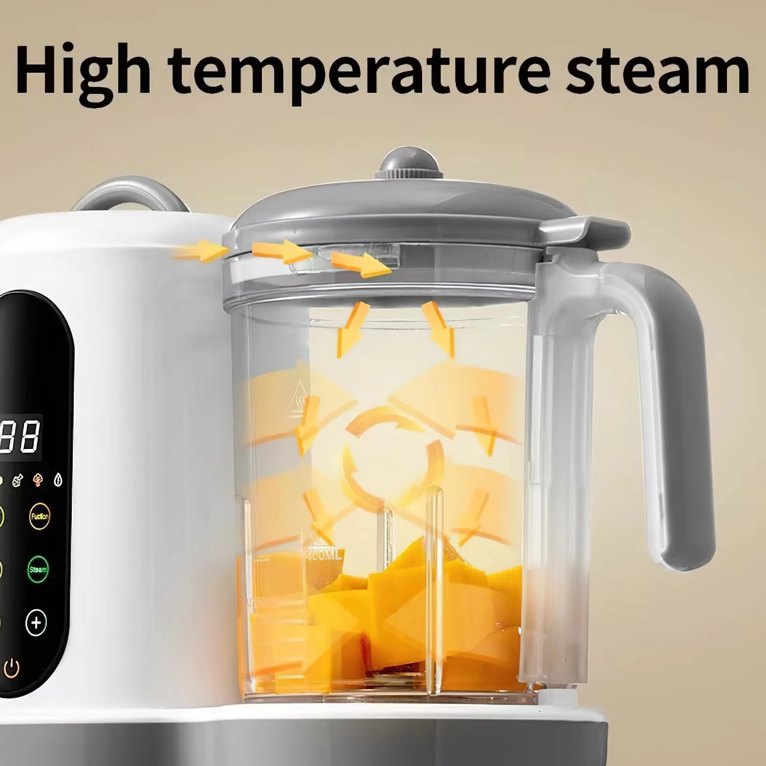 Robot de cocina para beber, cocina de vapor, batidora, gran capacidad 400 ml, pequeñas macetas para bebé hechos en casa, licuadora de bebida, limpieza automática, pantalla táctil, para mezclar y