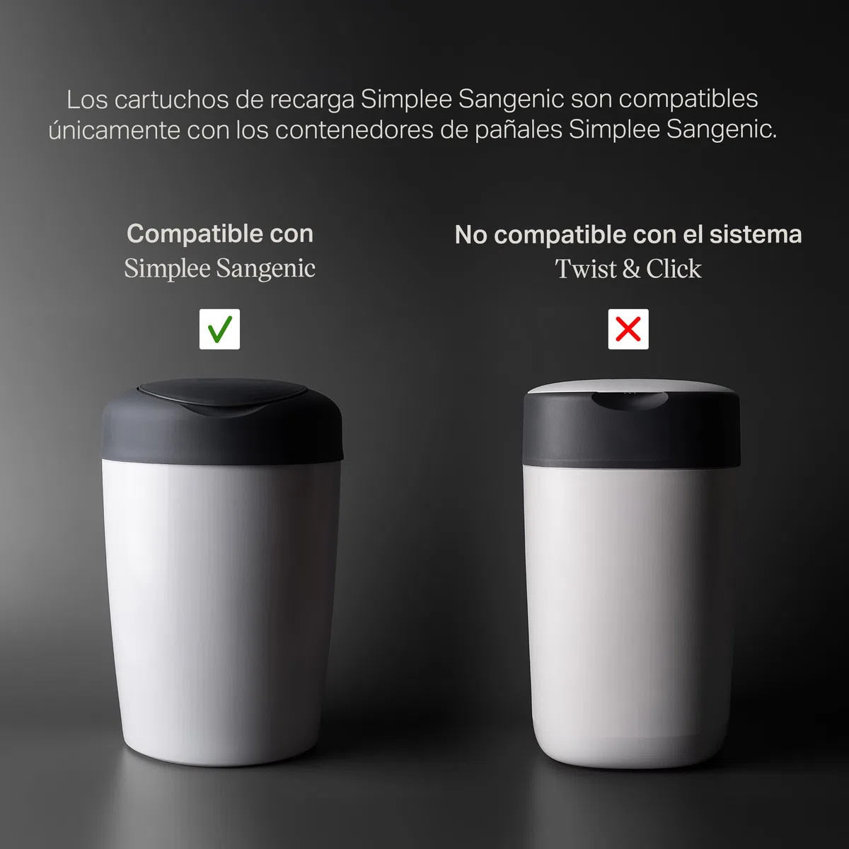 Tommee Tippee Simplee Recambio para el Contenedor, Paquete de 6, solo compatibles con contenedores de pañales Simplee Sangenic