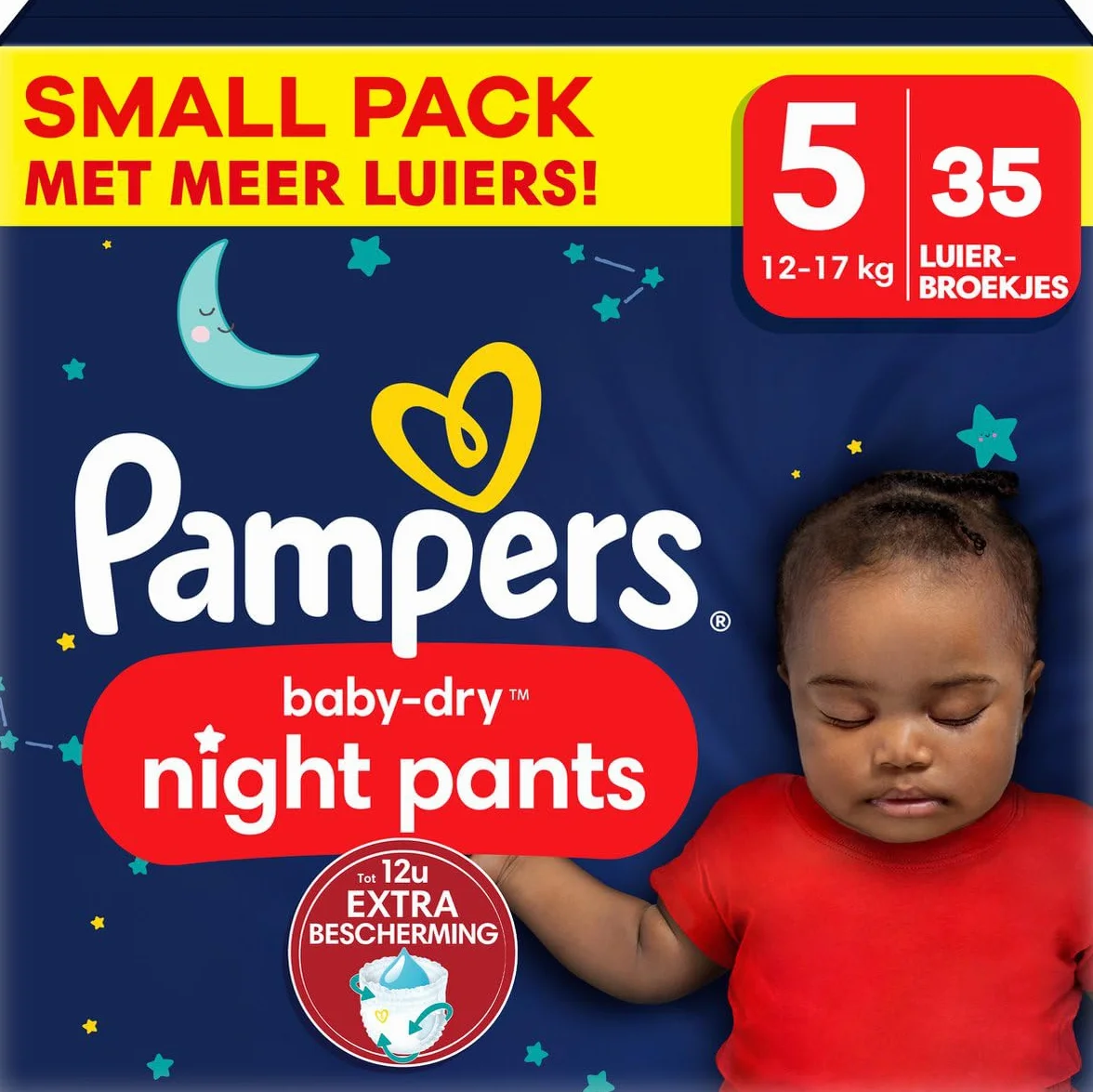Pampers - Baby Dry Night Pants - Talla 5 - Paquete pequeño - 35pcs - 12/17KG