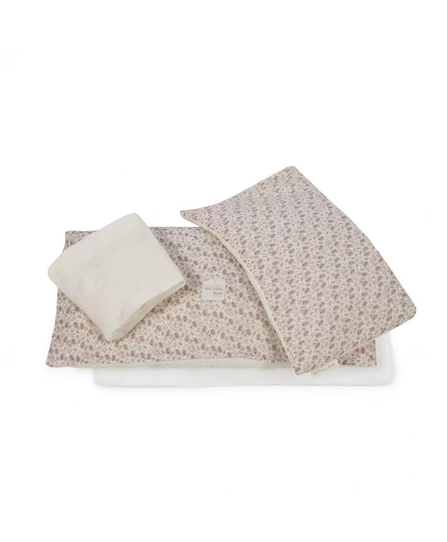 Edredón más sábana y almohada minicuna Gala de Walking Mum (CEREZA)