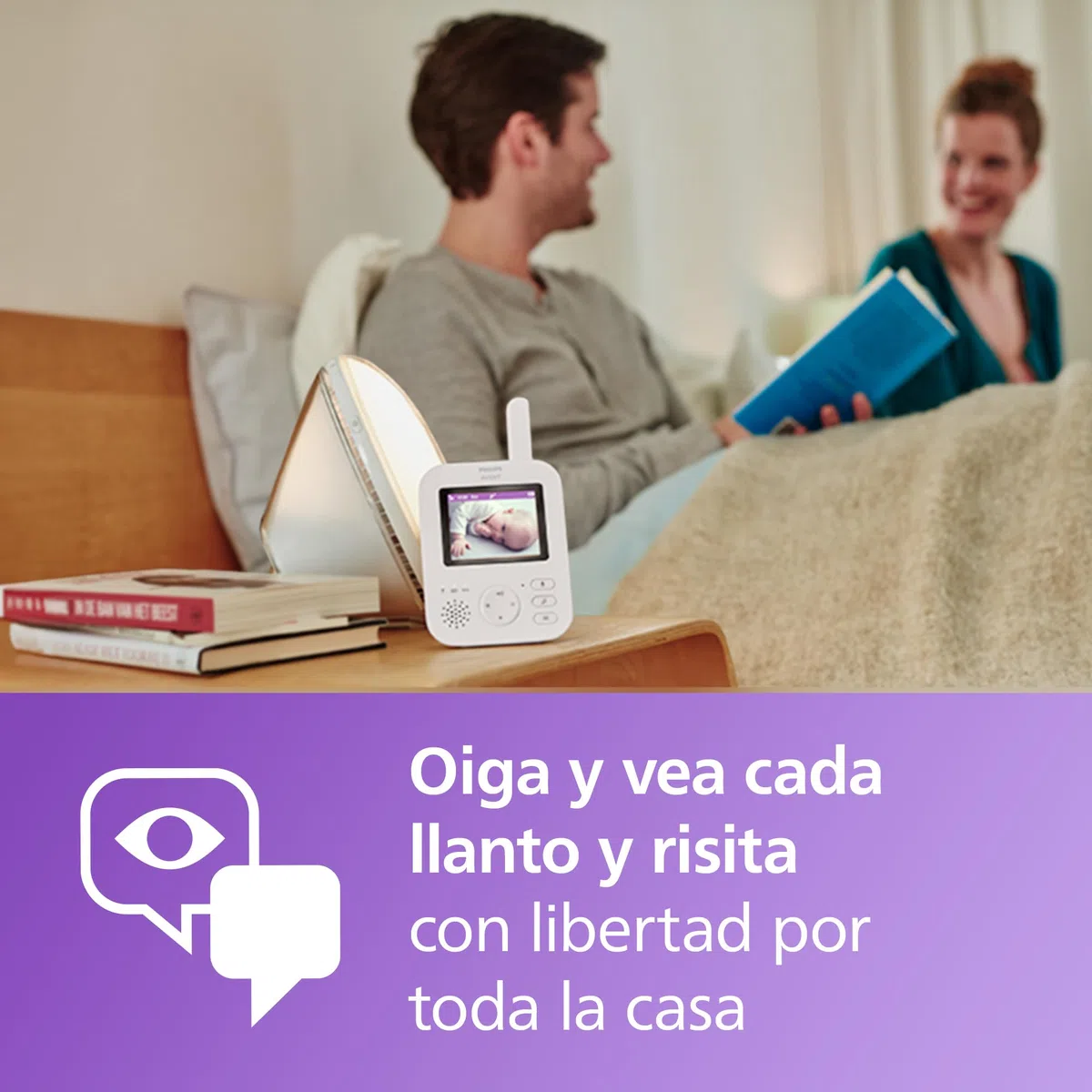 Philips Avent Vigilabebés con Vídeo: Certificado DEKRA, Privado y Seguro con Cámara y Audio, con Pantalla de 2,8", Zoom 2X, Visión Nocturna, Audio Bidireccional y Nanas, SCD881/26