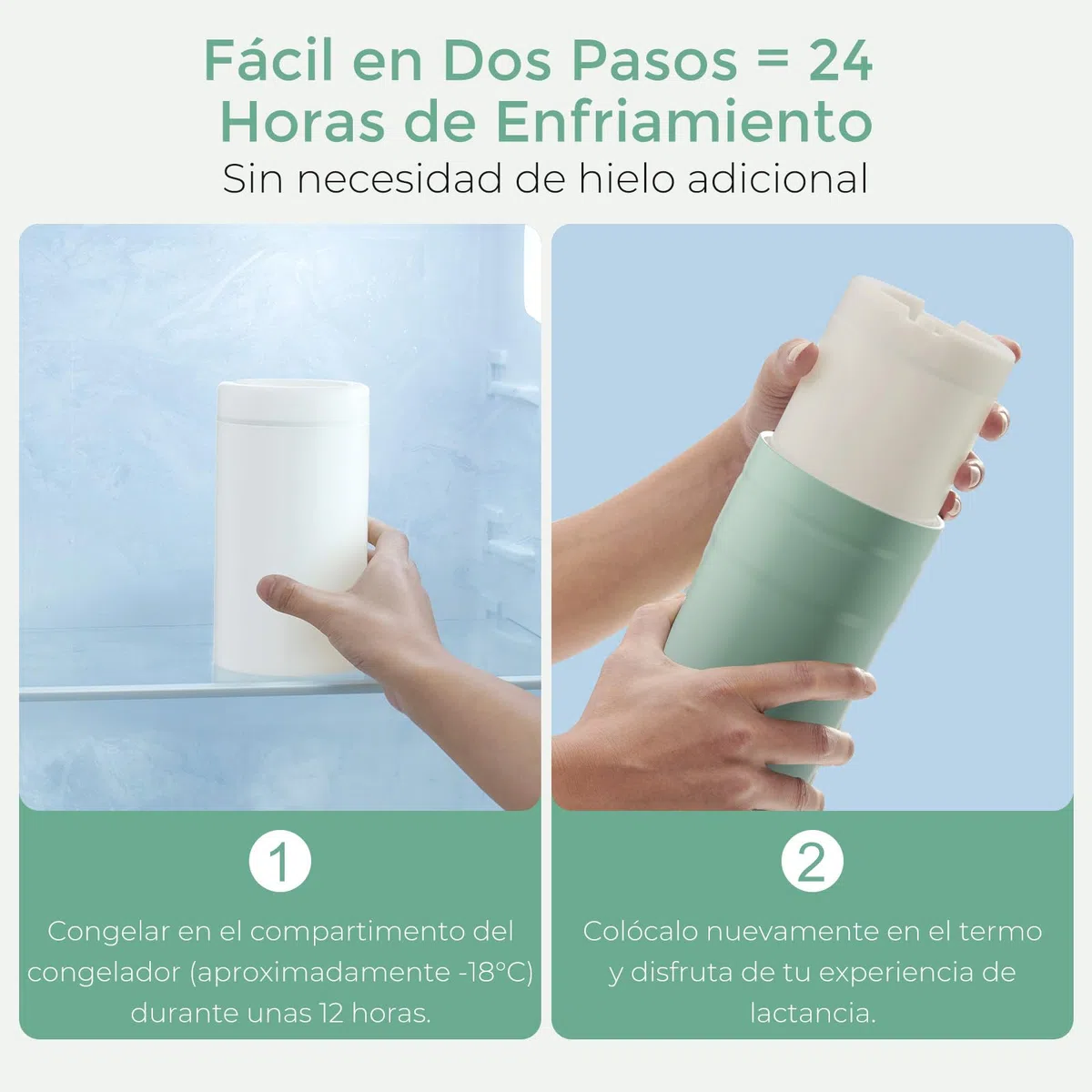 Momcozy Enfriador Portátil de Leche Materna para Uso en Exteriores, 24 h de Refrigeración sin Hielo, Contenedor para Biberones de Leche Materna, 355 ml, a Prueba de Fugas, Mini Nevera Outdoor