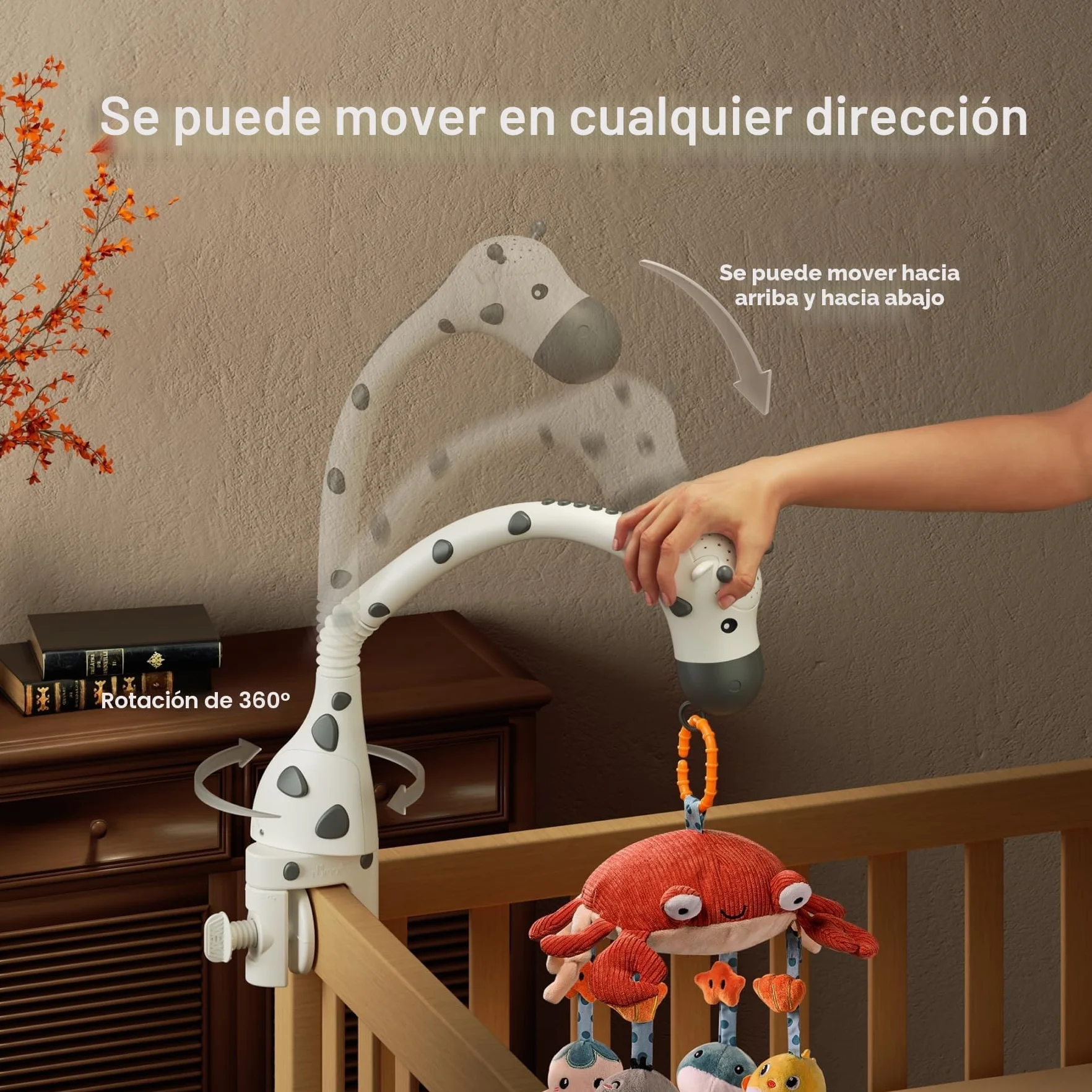 TUMAMA Cuna Bebe con Musica y Luz Juguete Giratorio Desmontable Carrusel para Bebes 0-12 Meses