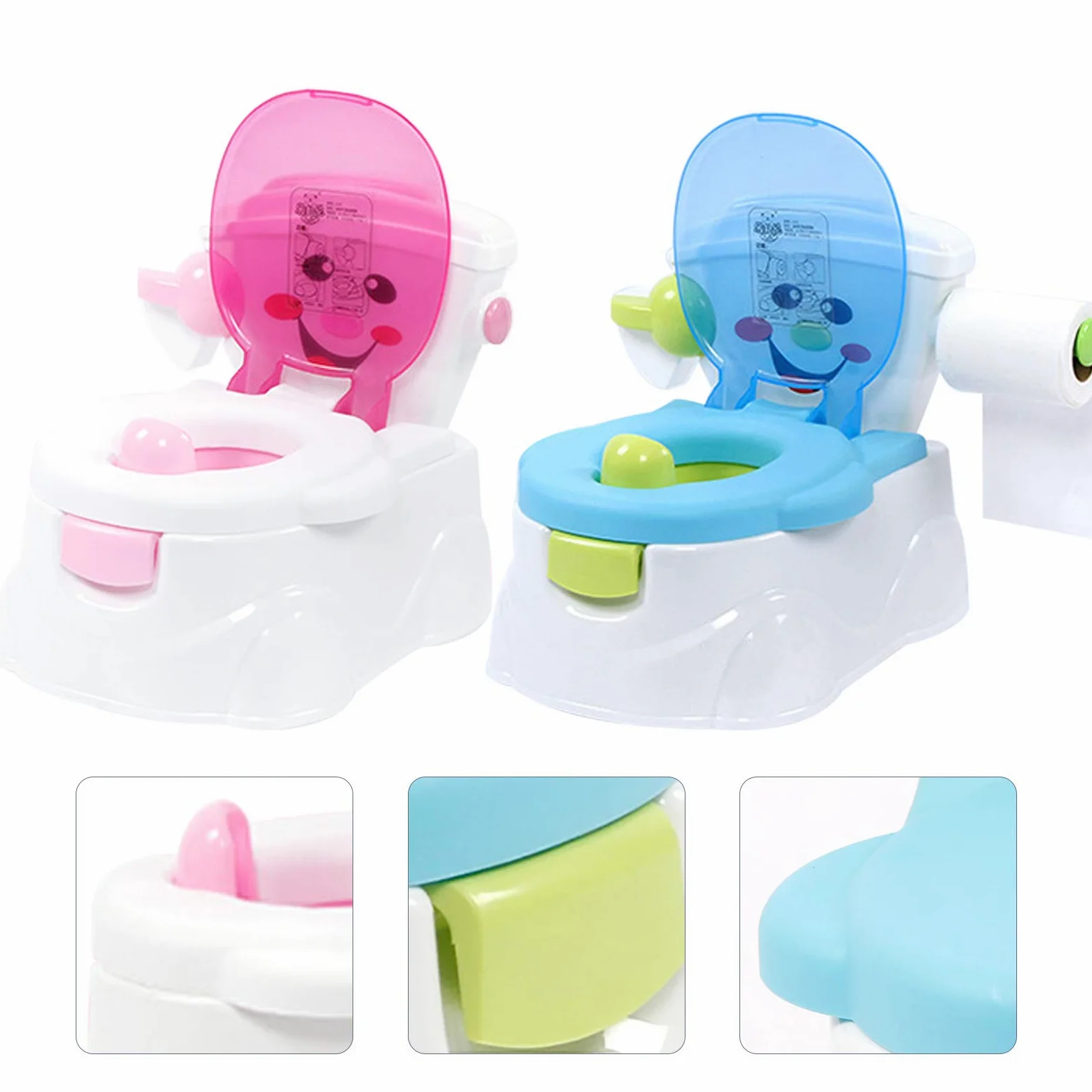 Asiento de aprendizaje para niños pequeños, asiento de inodoro de entrenamiento para niños, asiento de inodoro de entrenamiento para orinal, silla de entrenamiento para niños, PP (rosa)