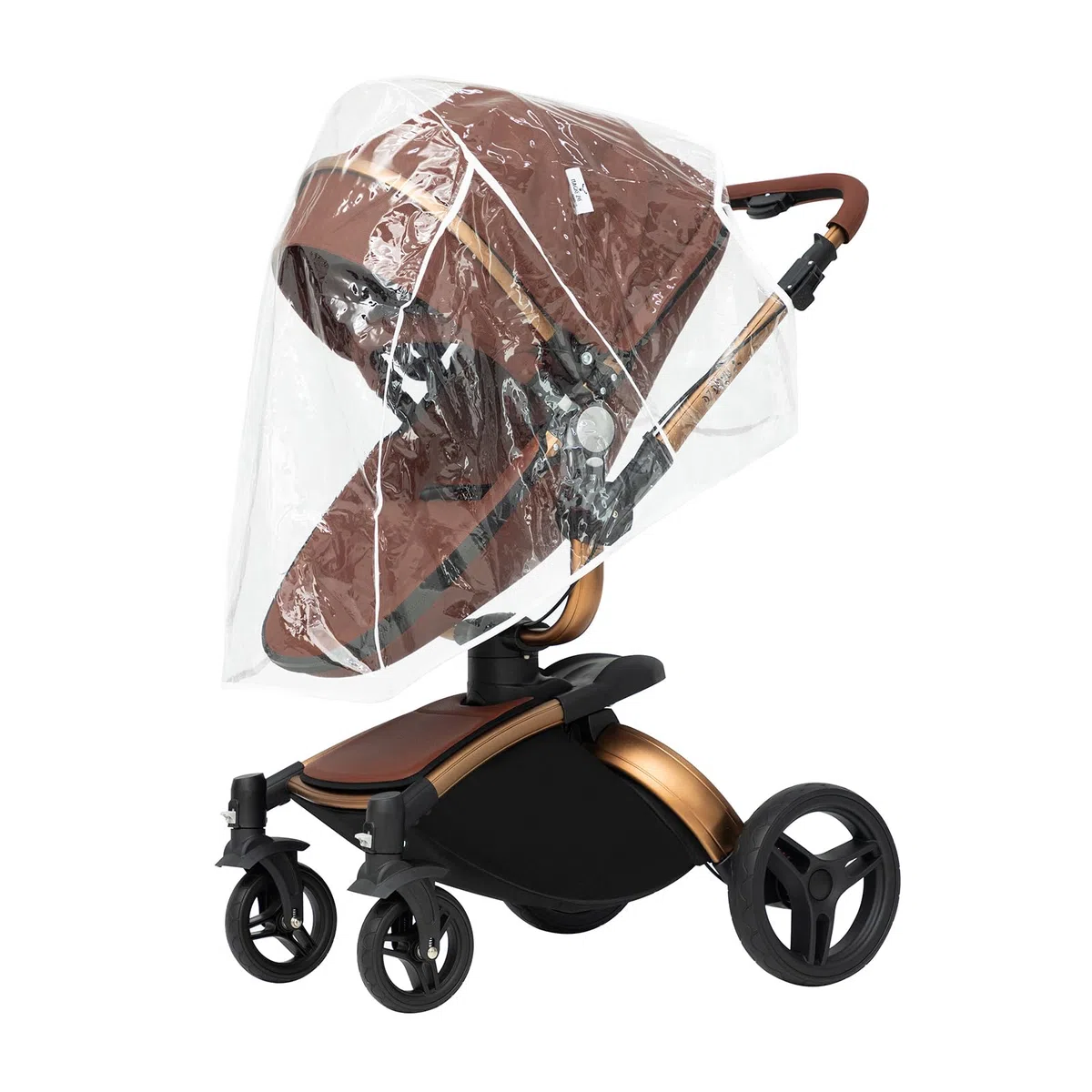 3 en 1 Sistema de Viaje Para Bebé 3 en 1 Cochecito de Paisaje Alto Carrito con Capazo Silla de Paseo Cochecito de Bebé Reclinable Cochecito Estándar Plegable de Recién Nacido (906 brown)