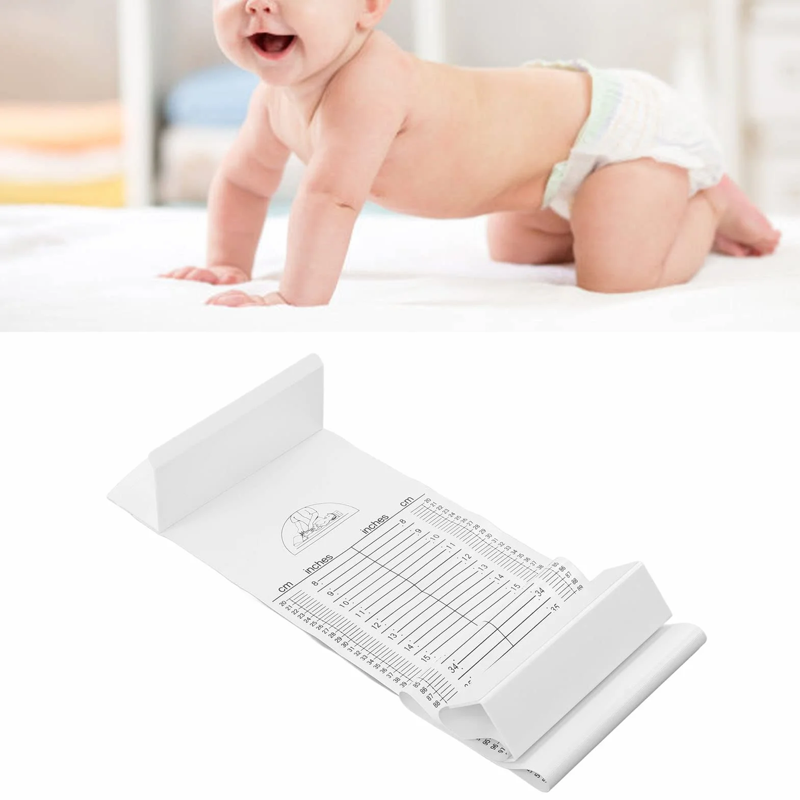 Oumefar Regla de Medición para Bebés, Alfombrilla de Medición para Bebés Que Ahorra Espacio Saludable, Plegable, Precisa para el Hogar Home