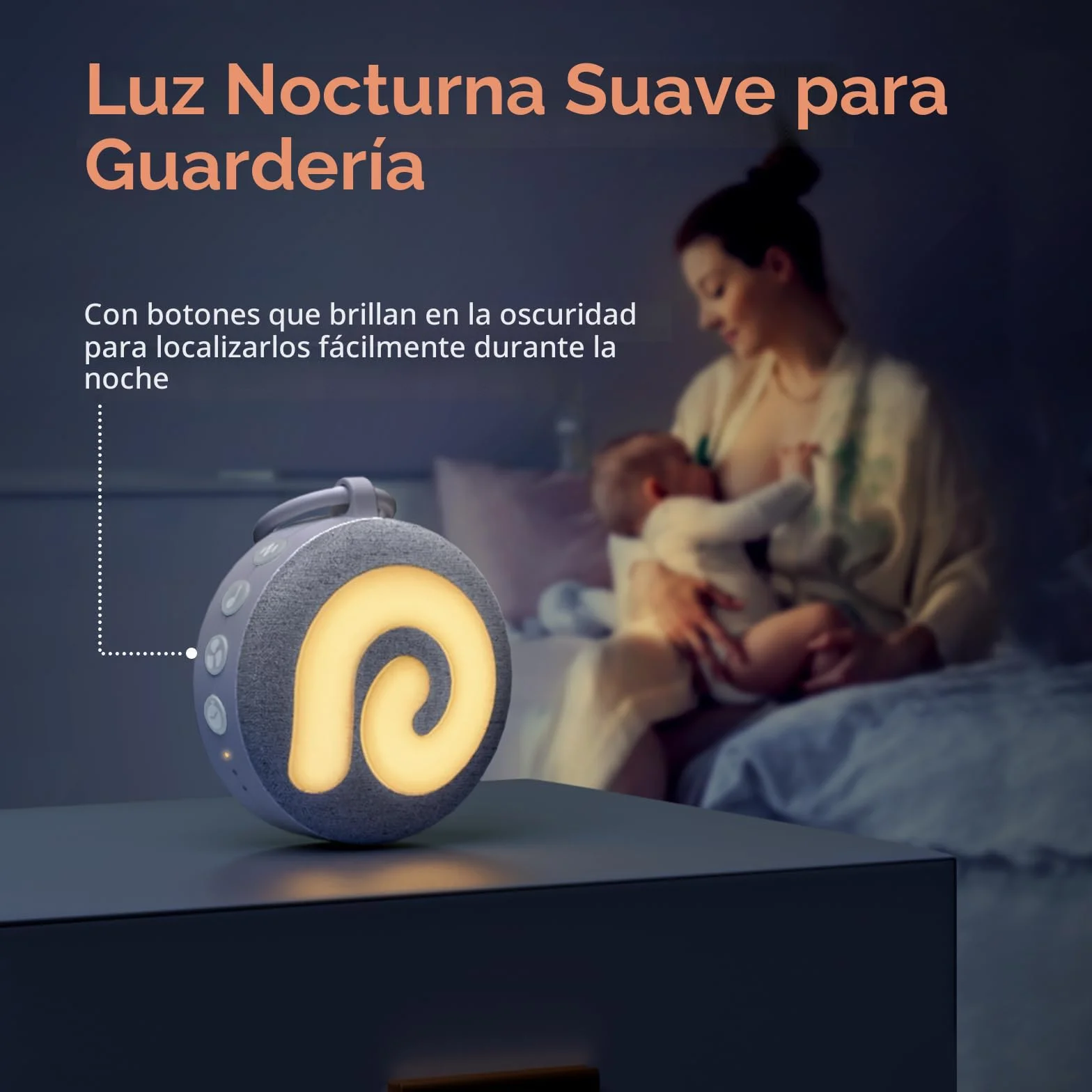 Dreamegg D11 Máquina Ruido Blanco con Luz Nocturna 21 Música Relajante Recargable USB Temporizador para Bebés Niños Adultos
