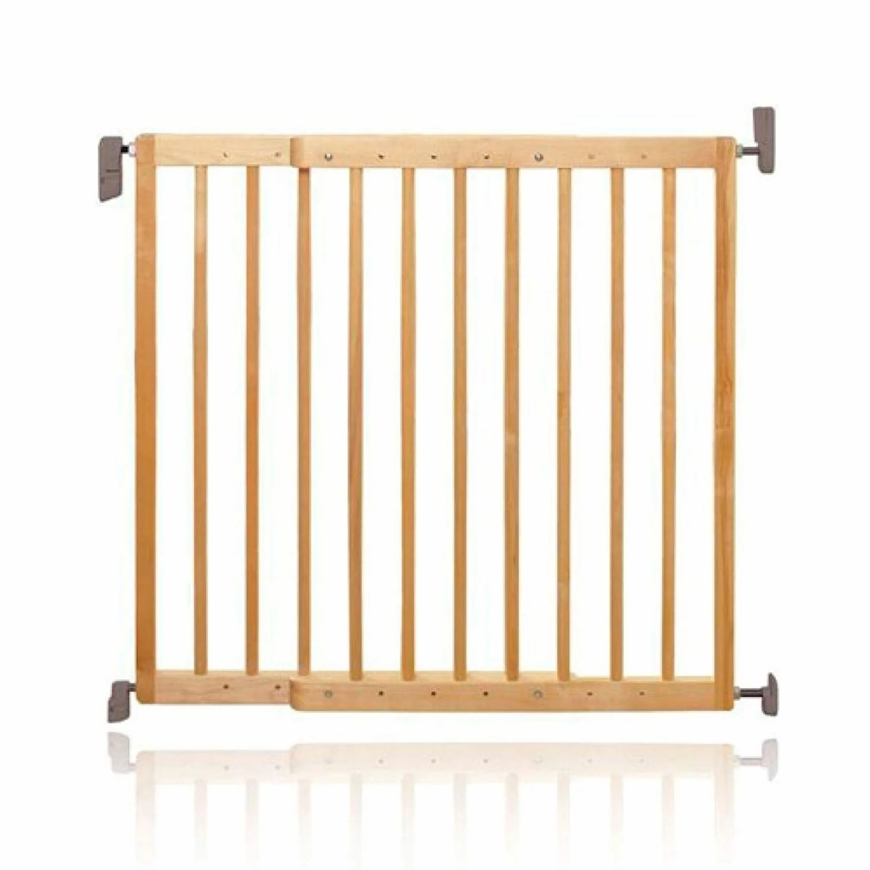 Munchkin Lindam Valla de Seguridad Infantil, Barrera de Escalera para Bebés y Niños Pequeños, Valla Extensible de Montaje Fijo, Puerta de Seguridad para Bebé, Valla de Madera, 63,5-106 cm, Madera
