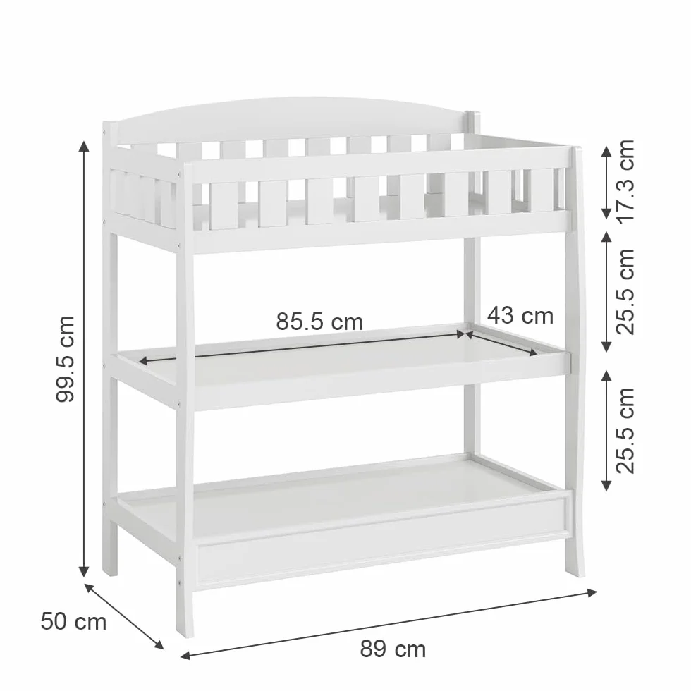 Vicco Cambiador Nesty, Blanco, 89 x 99.5 cm, Apto como Accesorio para cómodas estándar