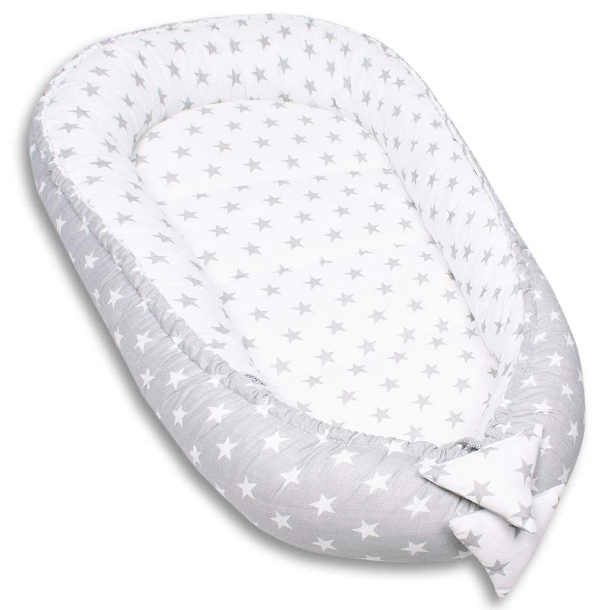 PaLulli Nido de Peluche de 2 Caras, Nido de Bebé, Cuna de Viaje, Cambiador de Cama, Capullo para Cuna de Bebé, 100% Algodón Oeko Tex (Estrellas)