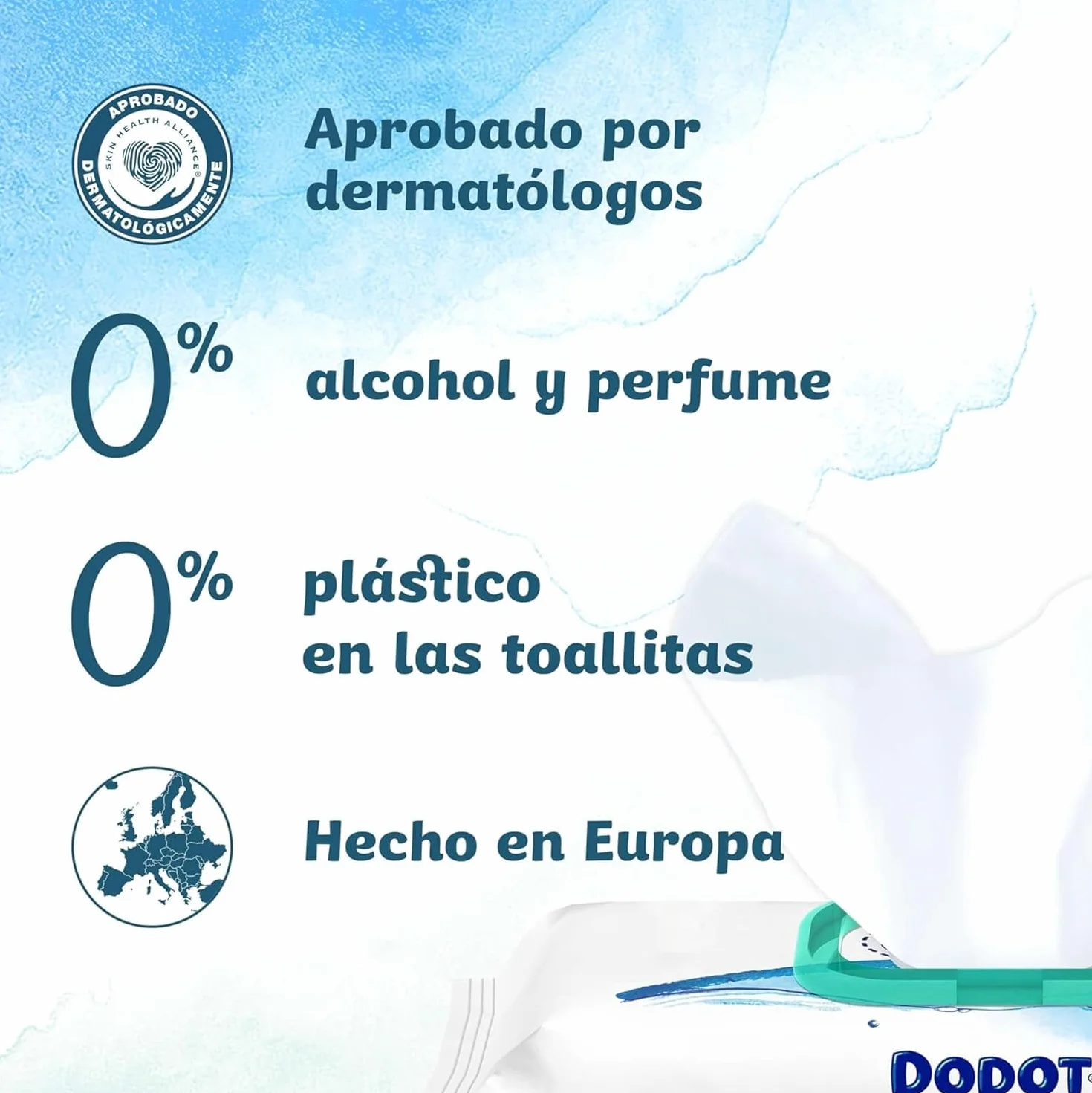 Dodot Toallitas Pure Aqua Para Bebé 1152 Toallitas 24 Packs 99% Agua Sin Plástico