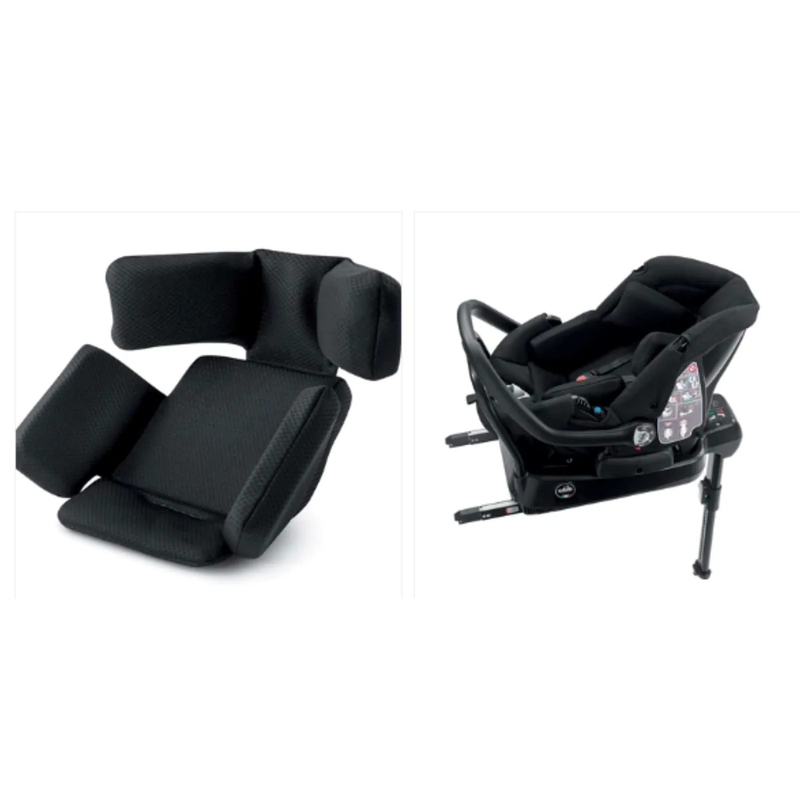 CAM Il Mondo del Bambino - art.S132/T023 - Base 2 en 1 para Silla de Coche - Made in Italy - ideal de 40 a 75 cm - NEGRO
