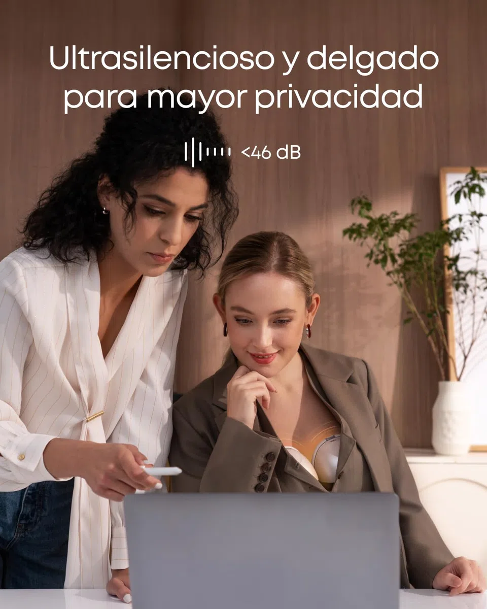 Sacaleches calefactable eufy S1, sacaleches con tecnología HeatFlow™, OptiRhythm™ controlado por app, succión de grado hospitalario, a prueba de fugas, ultrasilencioso para usar con sujetador.