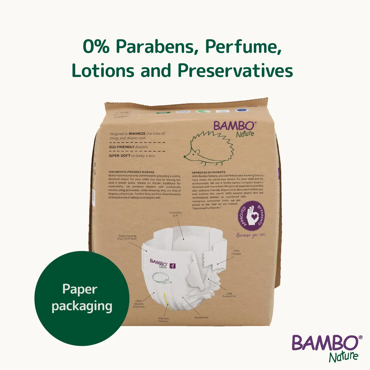 Pañales Bambo Nature talla 4 – 7 a 14kg (Pack 6 × 24 Un)