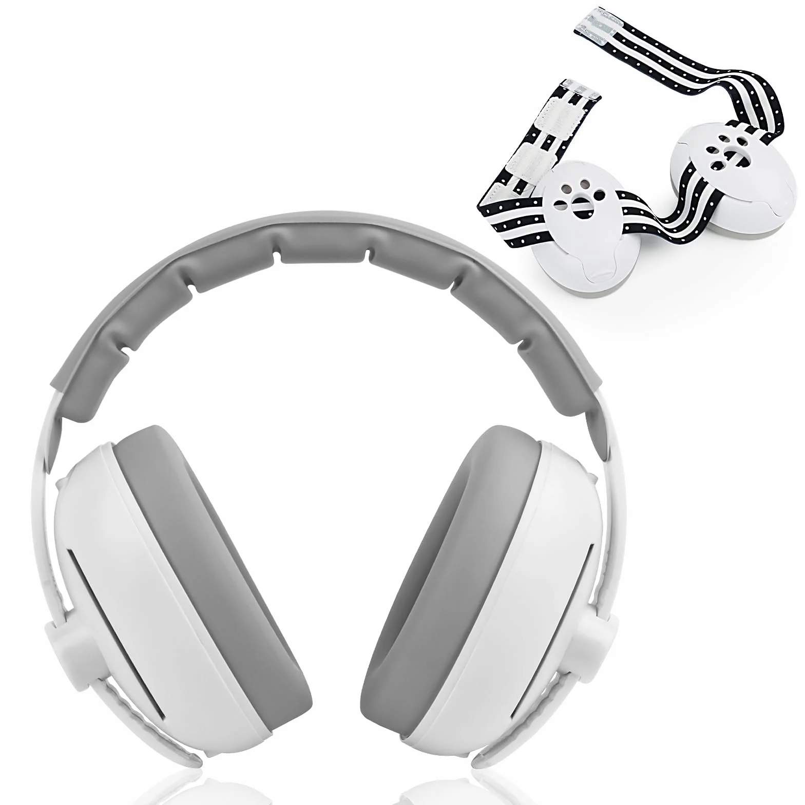 Cascos Bebe Antiruido Protectores Auditivos para Bebé 2-en-1 (0-4 años),Reducción de Ruido de 25dB, Banda Ajustable y Carcasa ABS Ligera