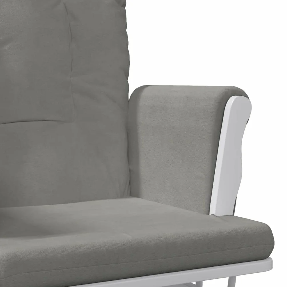 vidaXL Sillón de Lactancia con Taburete Tela Gris Claro