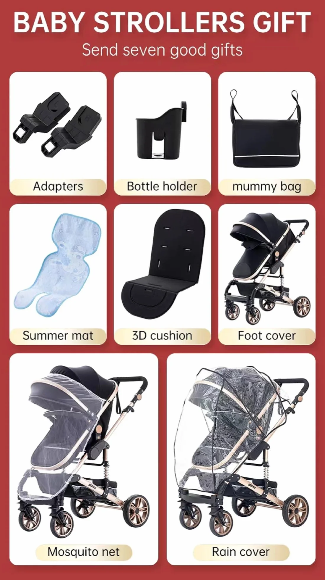 GLOKID Carrito bebé 3 en 1, Carro, Carrito bebé 3 Piezas, Silla Paseo, Sistema de viaje, Plegable, neumáticos de caucho, Con accesorios, Góndola, Adaptateurs, 25 kg (739 kaki)…