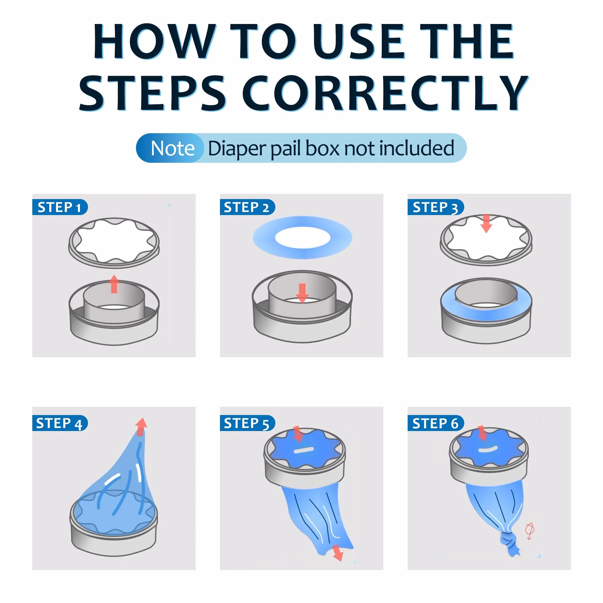 Paquete de 18 Recambios, Película Engrosada Con Buena Hermeticidad Y Resistente A Los Olores, Adecuada Para Tommee Tippee, Litter Locker, LittyCat, Chicco Y Sprout.