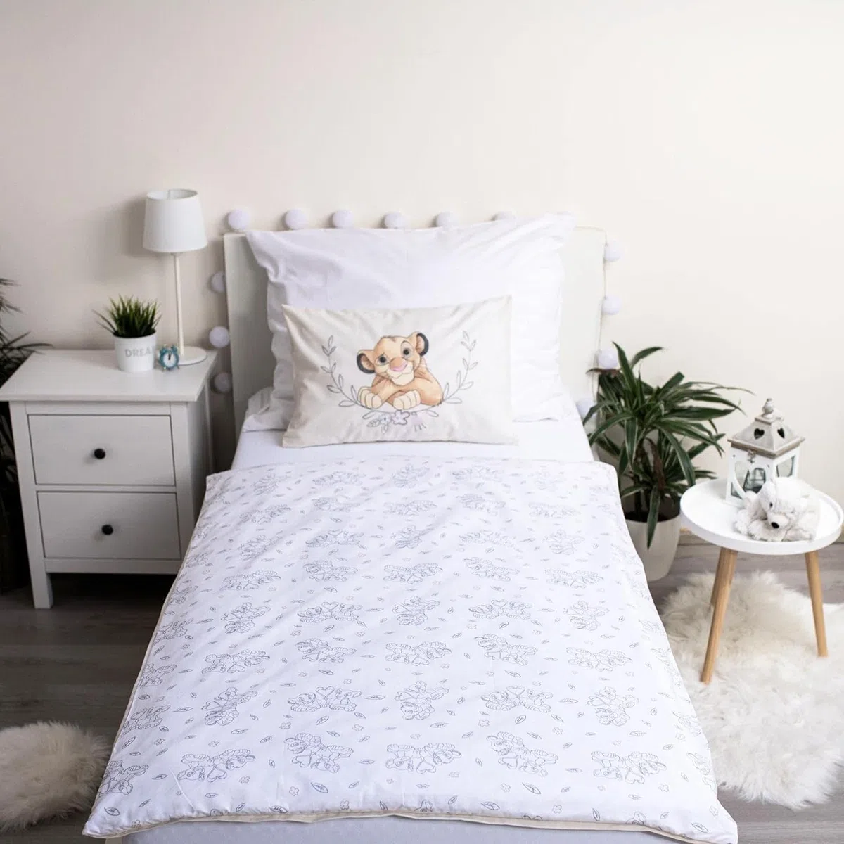Disney - Juego de Cama Infantil de 2 Piezas, 40 x 60 cm + 100 x 135 cm, 100% algodón, diseño de El Rey León