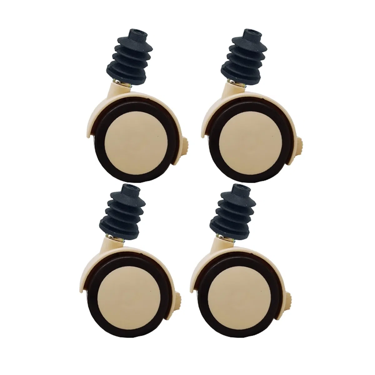 Juego de 4 piezas de ruedas universales for cuna de bebé, ruedas redondas de tubo de hierro, ruedas for bastidor, ruedas silenciosas de tubo de acero inoxidable con freno(22mm)