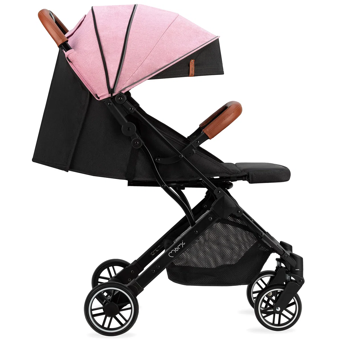 MoMi ESTELLE Silla de Paseo Ligera y Plegable, Carrito de Bebé Compacto con Respaldo Reclinable, Arnés Ajustable de 5 Puntos, Capota Protectora, Gran Cesta de Almacenaje, desde 6 Meses hasta 15 kg
