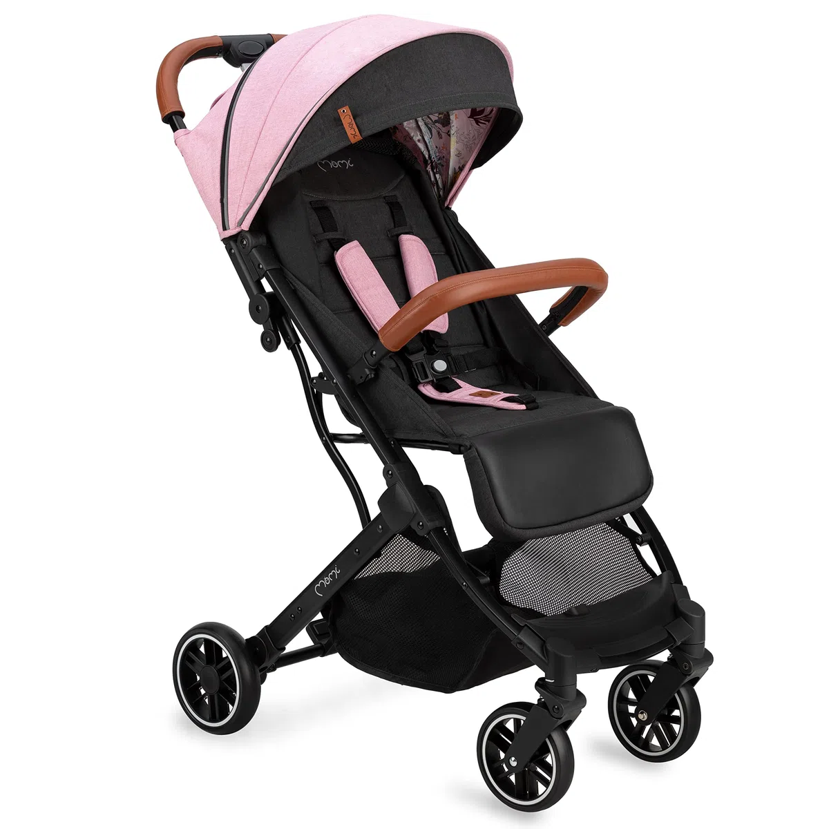 MoMi ESTELLE Silla de Paseo Ligera y Plegable, Carrito de Bebé Compacto con Respaldo Reclinable, Arnés Ajustable de 5 Puntos, Capota Protectora, Gran Cesta de Almacenaje, desde 6 Meses hasta 15 kg