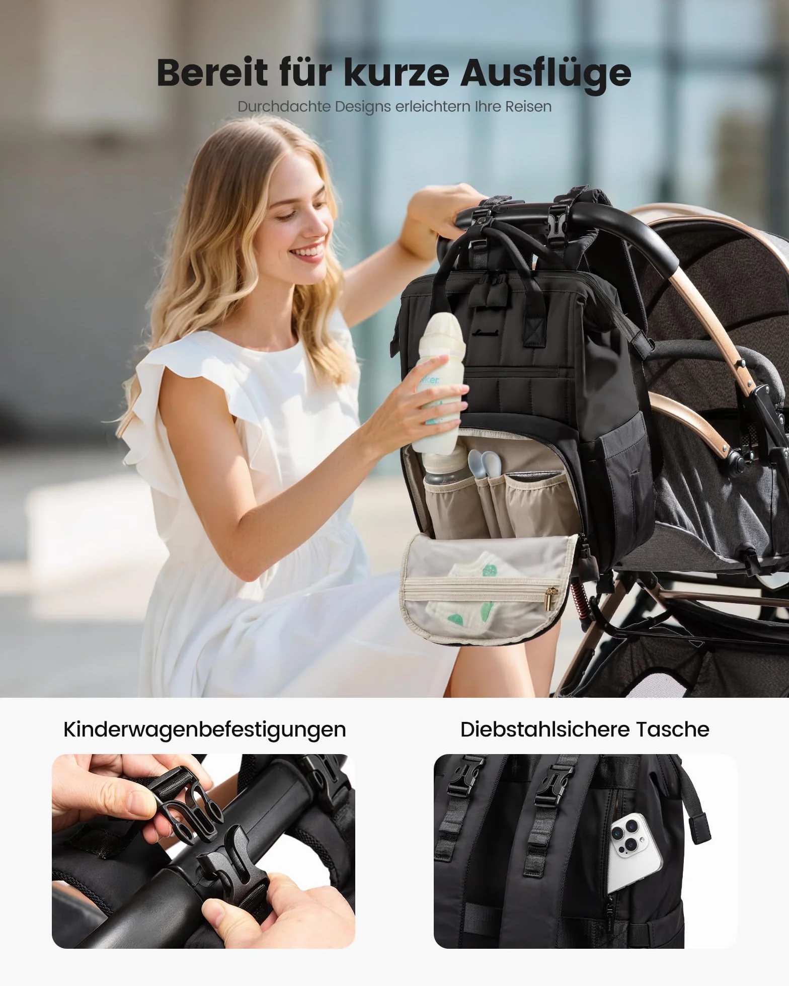 LOVEVOOK Mochila cambiador grande para bebé