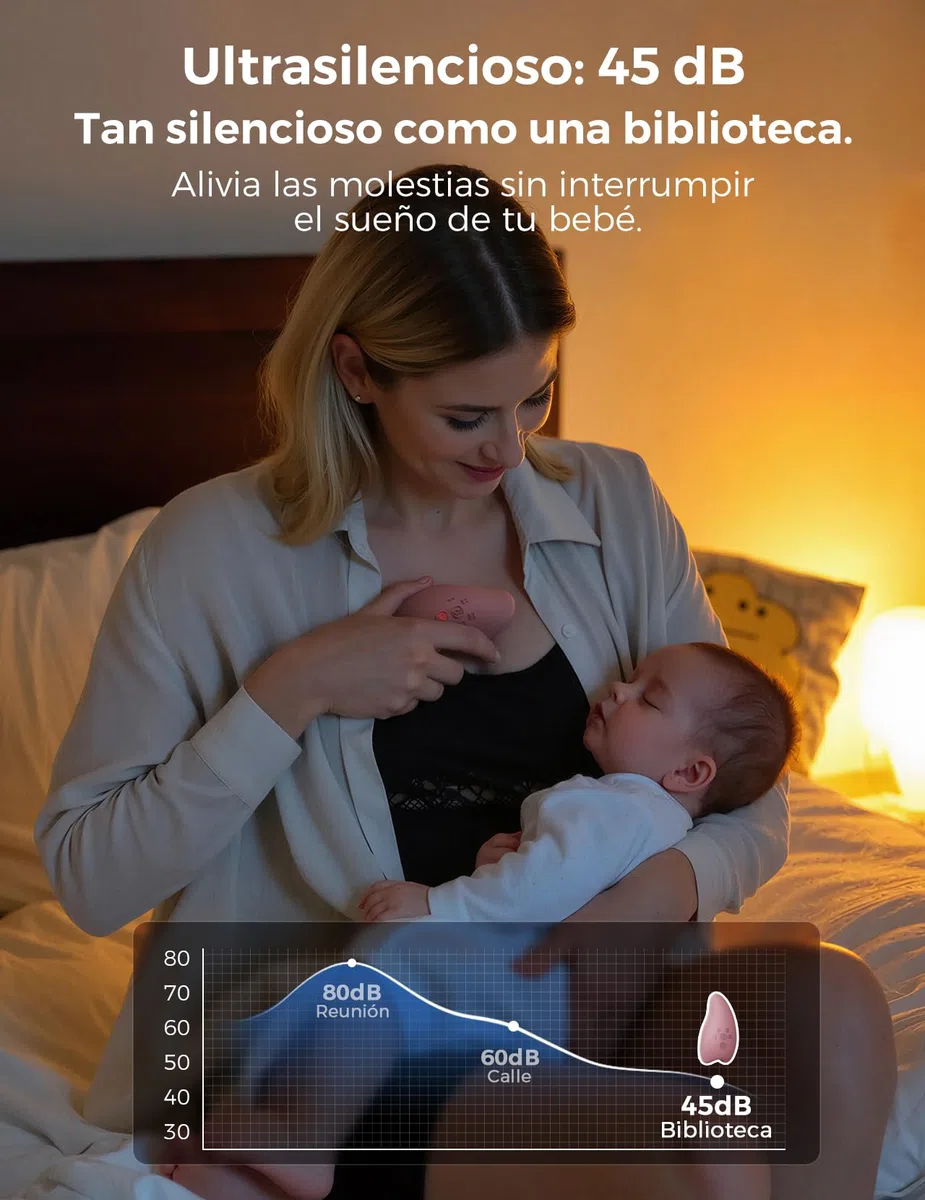 Momcozy A1 Pro Masajeador de Lactancia con Calor Rápido y Vibración Profunda, Ayuda a Aliviar la Obstrucción Mamaria y Favorece la Extracción de Leche, con Función de Memoria y Carga Rápida