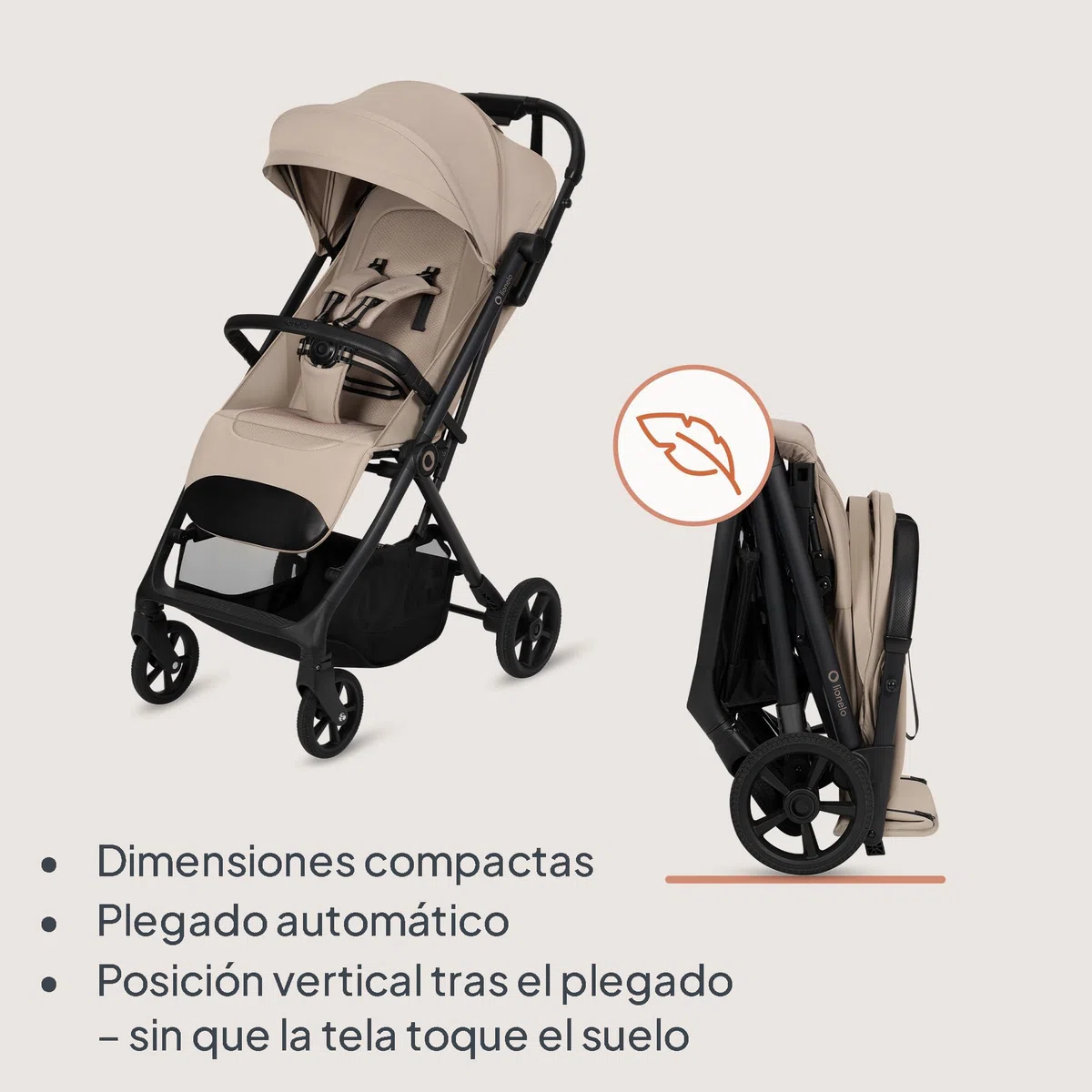Lionelo Tansi Silla de Paseo Ligera y Carrito Bebé Compacto, hasta 22 kg, Plegado Automático con una Mano, Posición Reclinable, Ruedas GravelTech con Amortiguación, Capota Impermeablee, Mosquitera