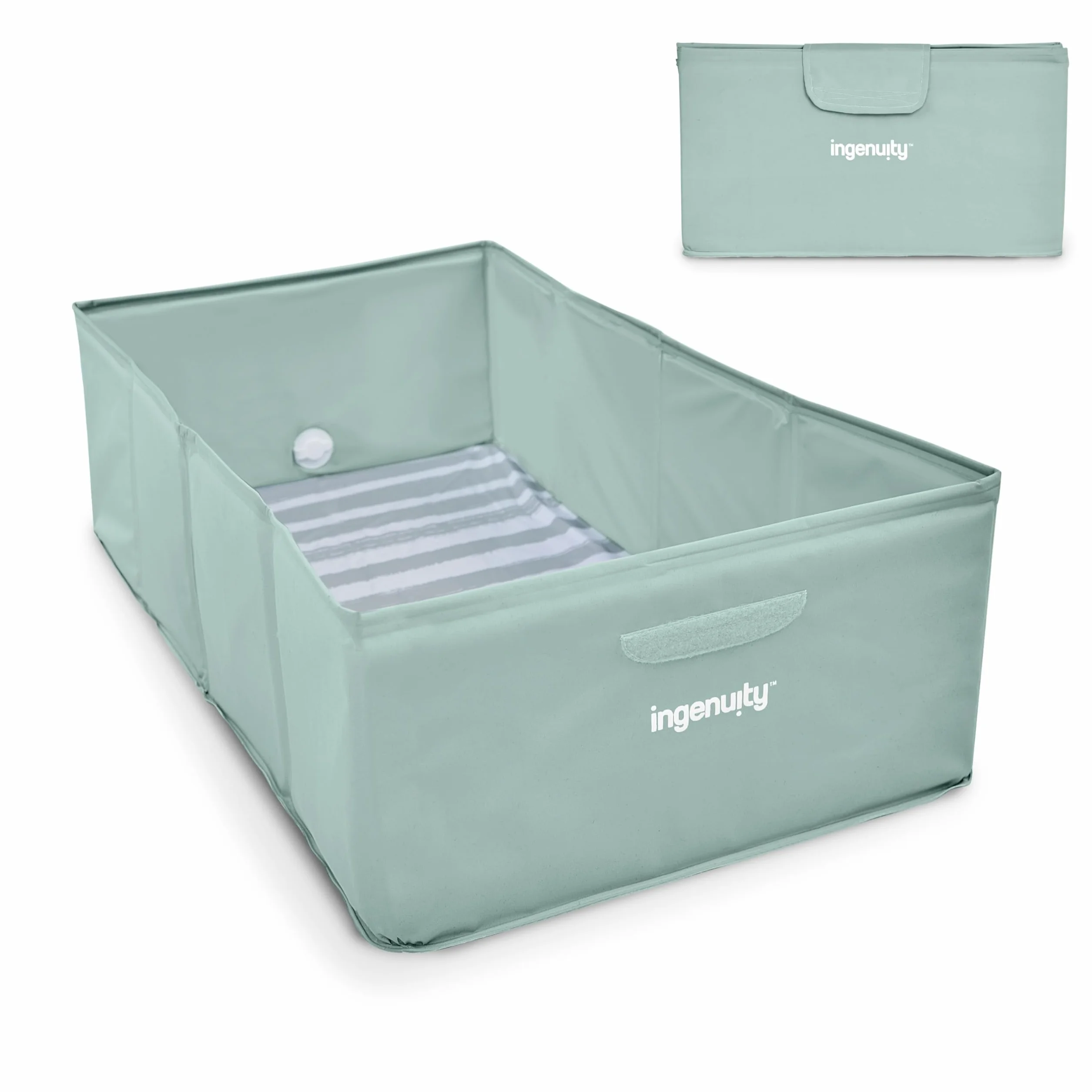 Ingenuity, Bañera para Niños Pequeños Tuckaway, Convierte la Ducha en Bañera, Plegable para Fácil Almacenaje, Diseño Compacto, Fácil de Limpiar, No Requiere Montaje, Para 12 Meses a 5 Años