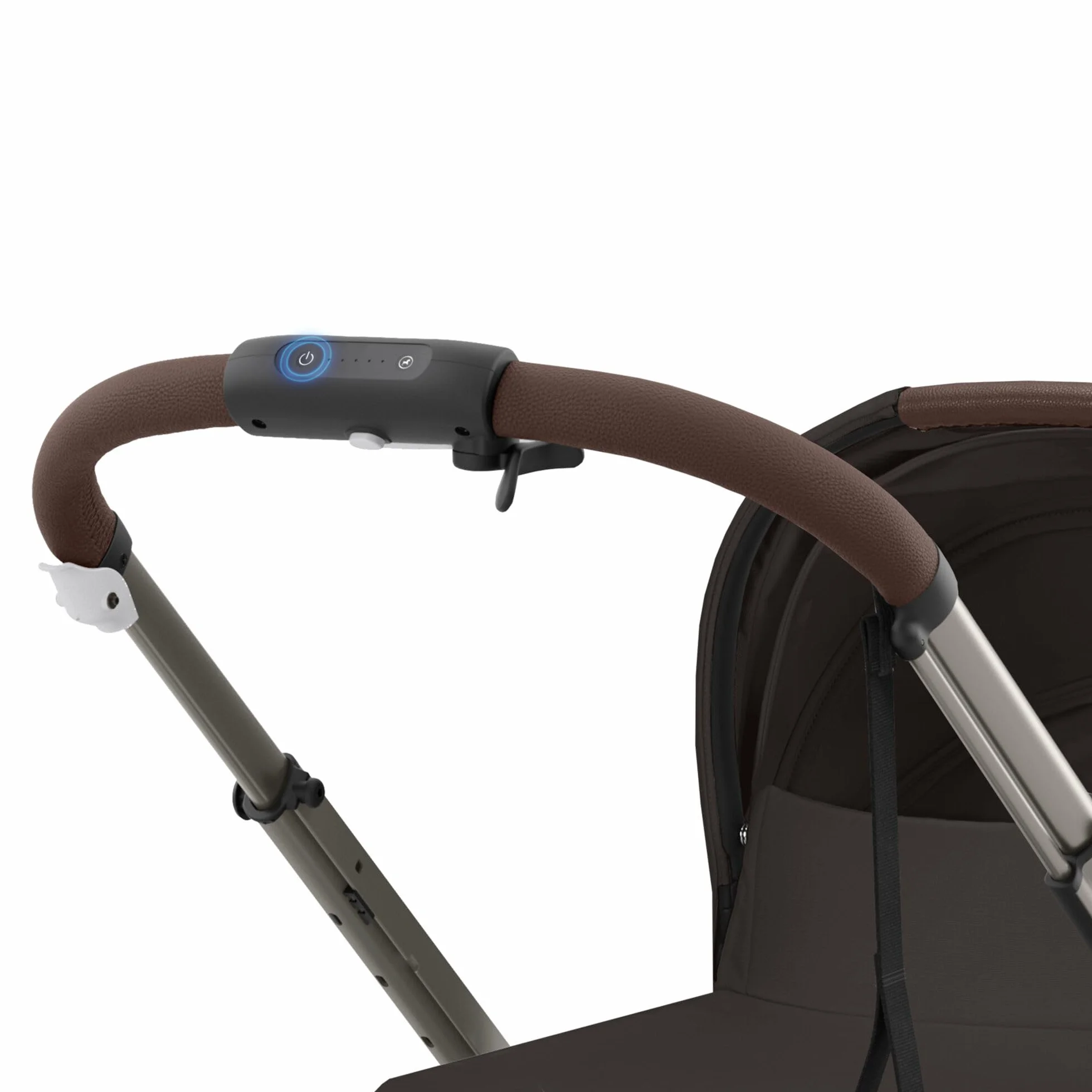 CYBEX Cochecito dorado e-GAZELLE S, máx. 22 kg (modo individual) / 2x 22 kg (modo dúo), sistema todo en 1 con accionamiento eléctrico y 20+ configuraciones, marrón chocolate
